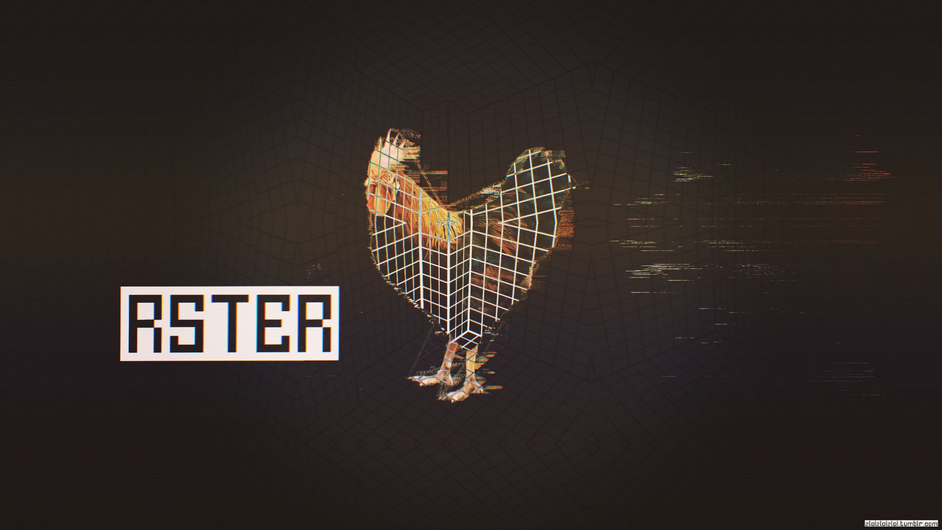 Free download wallpaper Grid, Animal, Artistic, Rooster, Glitch Art on your PC desktop