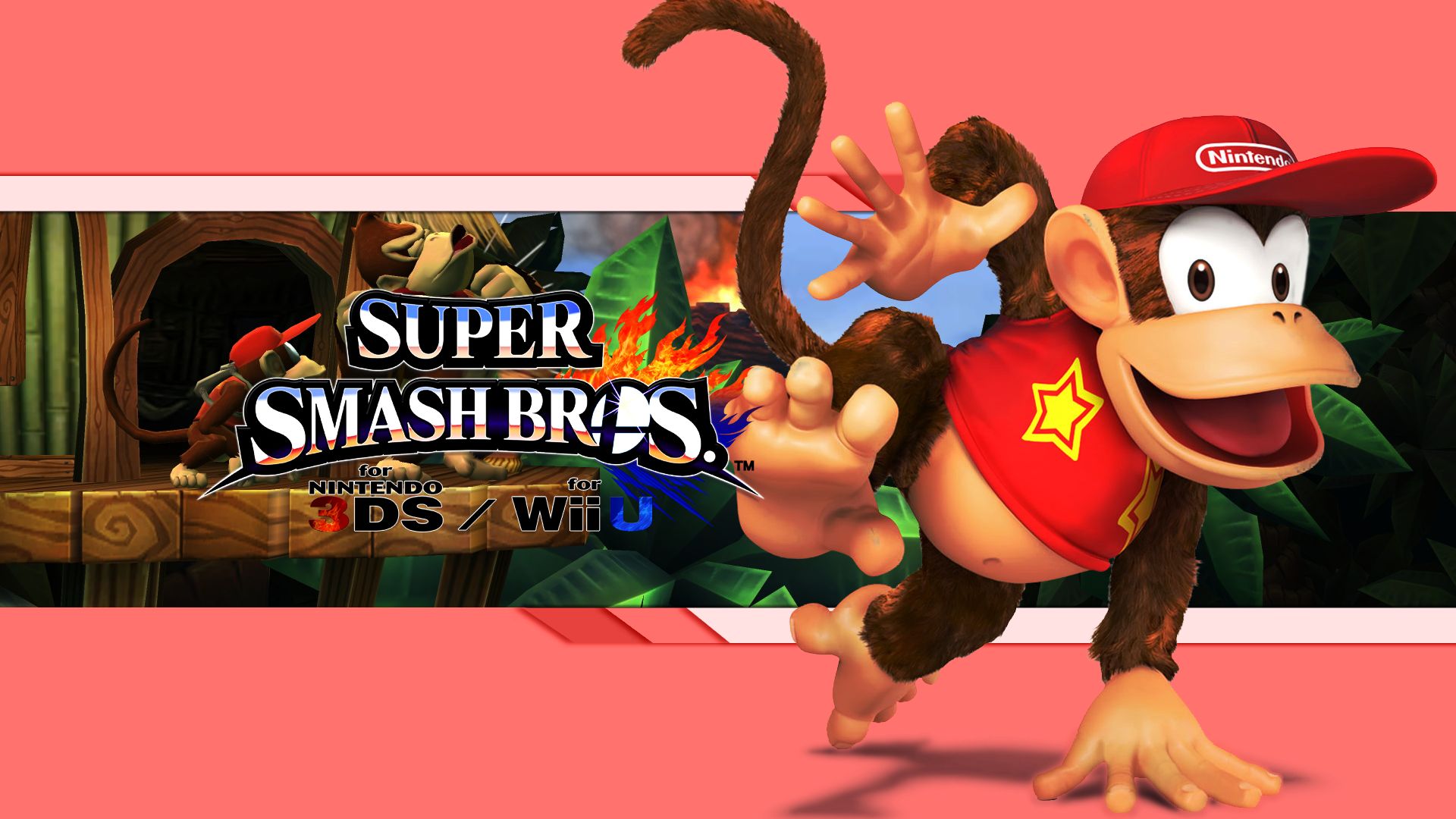 video game, super smash bros for nintendo 3ds and wii u, diddy kong, super smash bros