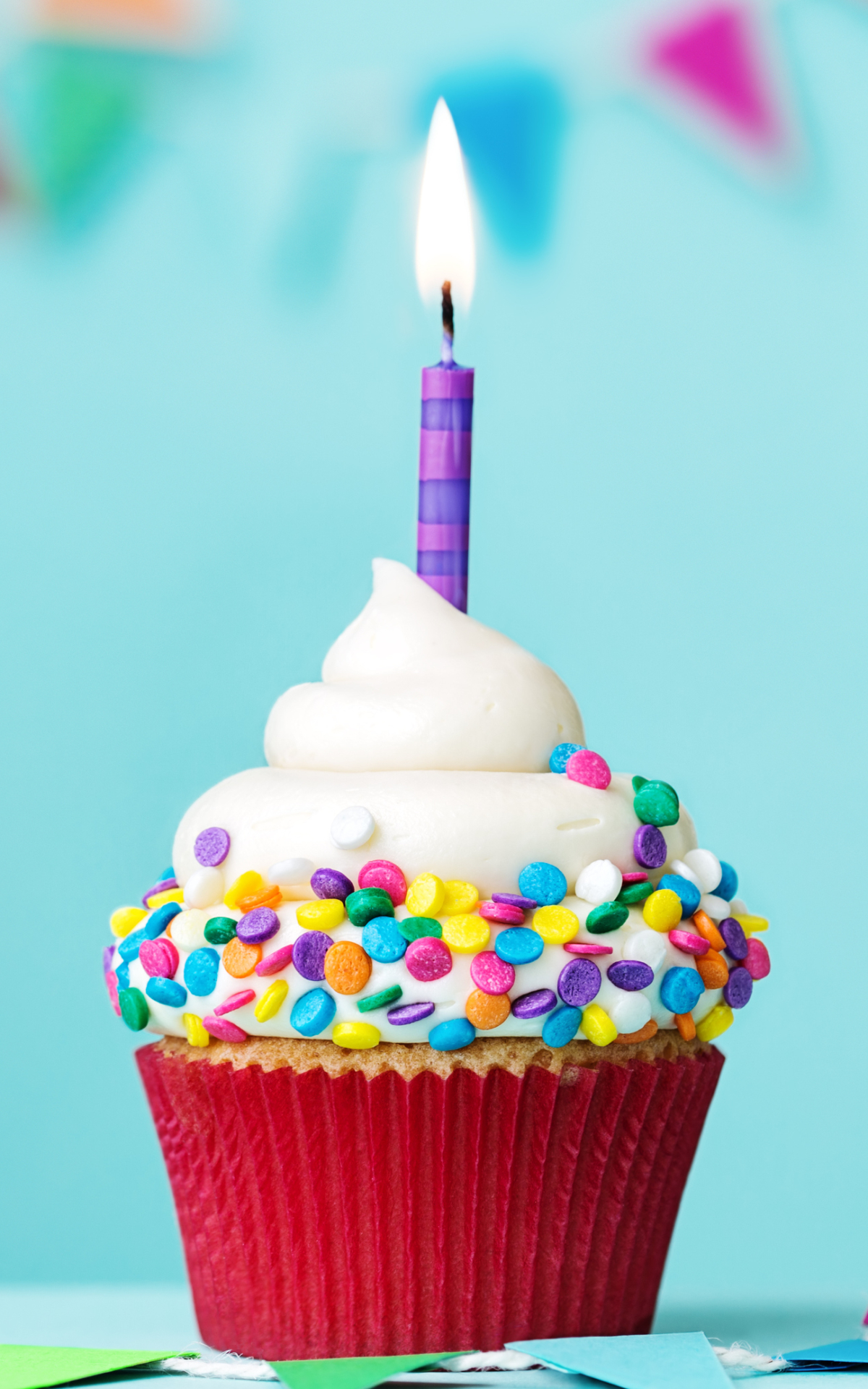 Download mobile wallpaper Food, Candle, Cupcake, Birthday for free.