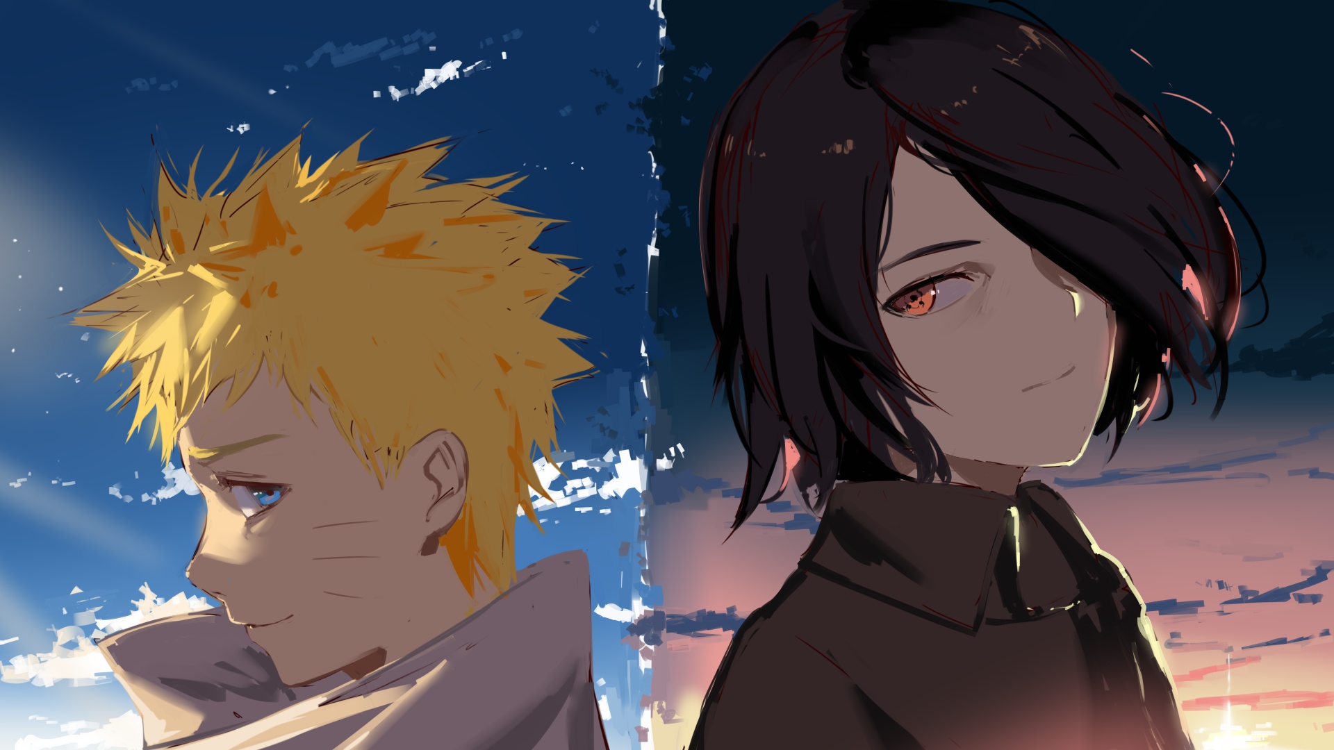 Free download wallpaper Anime, Naruto, Sasuke Uchiha, Naruto Uzumaki on your PC desktop