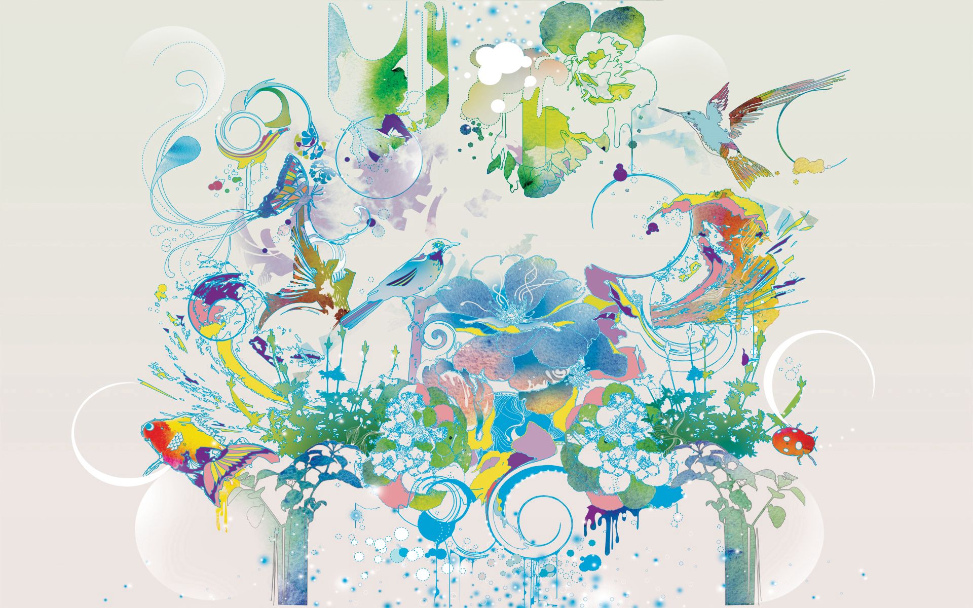 Download mobile wallpaper Paints, Flowers, Multicolored, Motley, Patterns, Abstract for free.