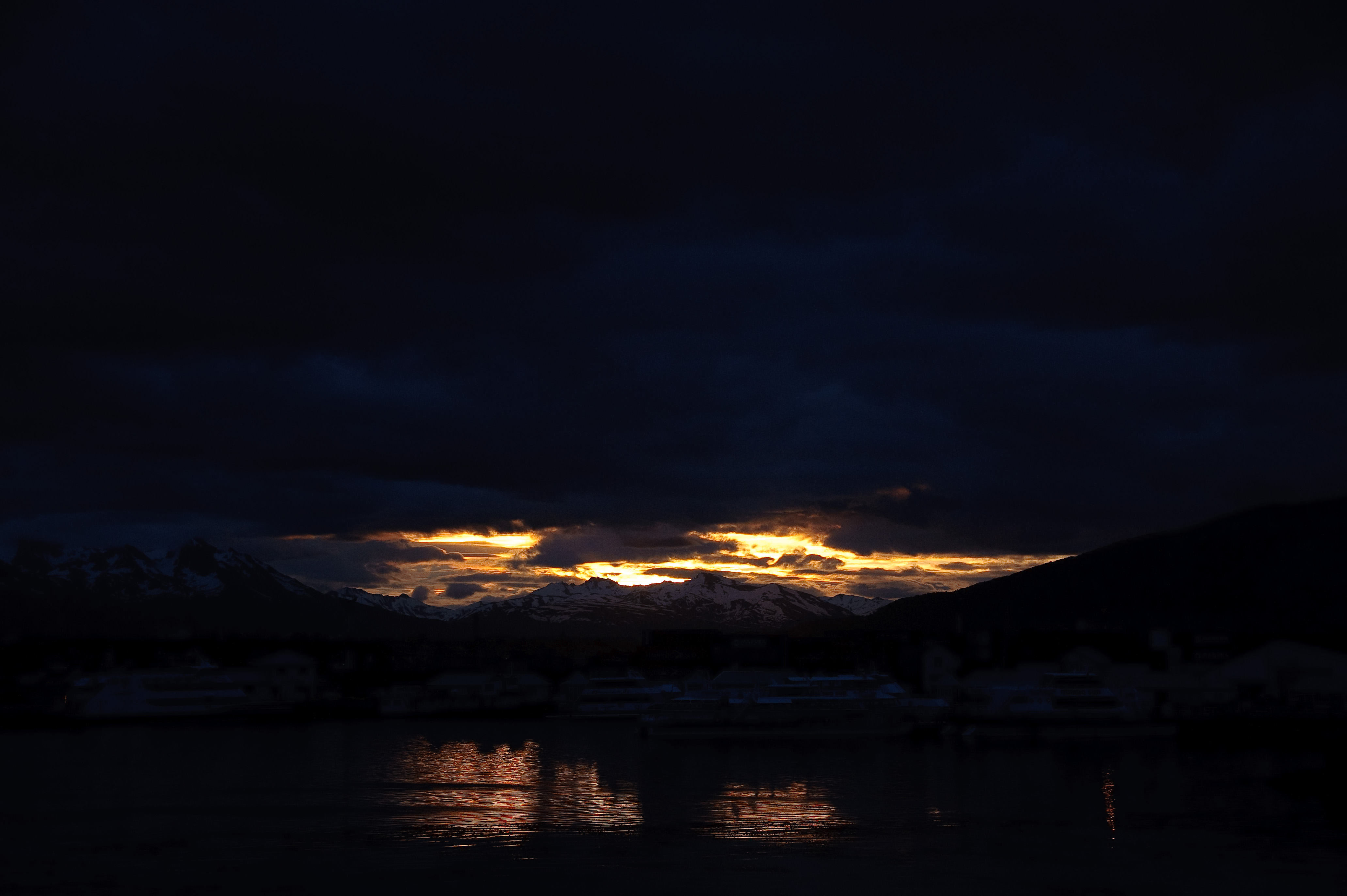 Free download wallpaper Sky, Night, Mountain, Lake, Argentina, Dark on your PC desktop