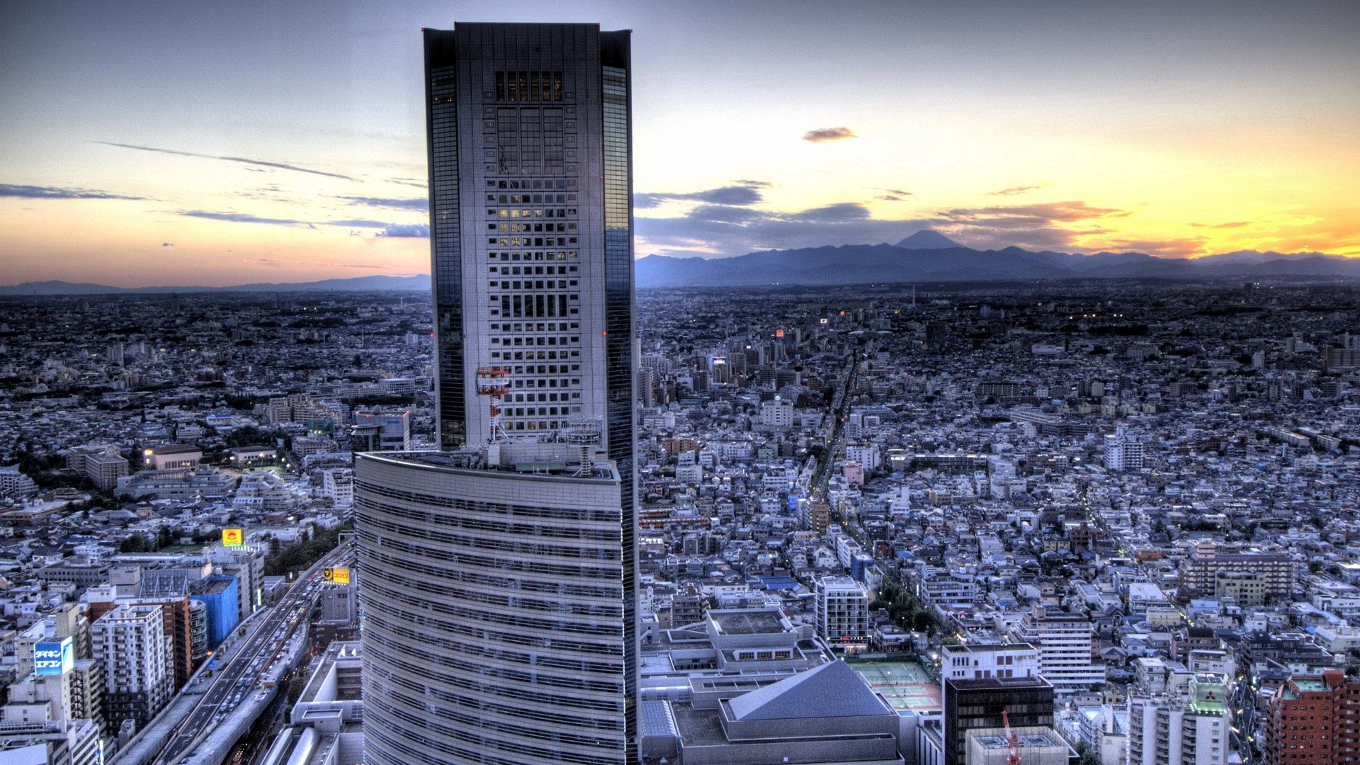 Скачать обои бесплатно Небоскребы, Здание, Hdr, Токио, Города картинка на рабочий стол ПК