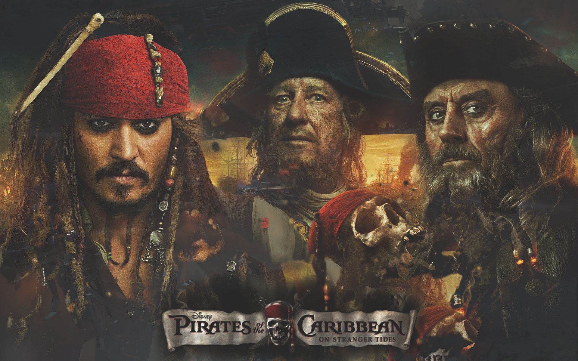 333600 скачать обои кино, пираты карибского моря: на странных берегах, черная борода (пираты карибского моря), джеффри раш, гектор барбосса, ян макшейн, джек воробей, джонни депп, пират, пираты карибского моря - заставки и картинки бесплатно
