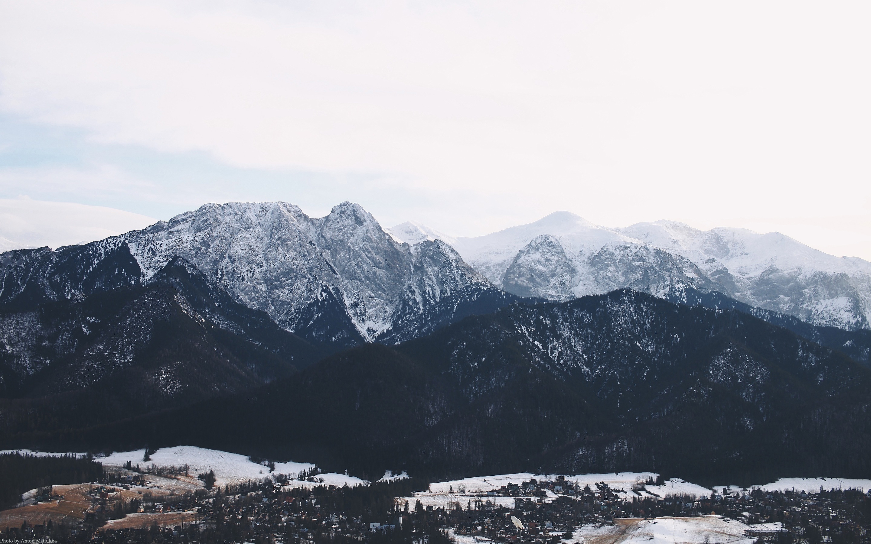 Free download wallpaper Sky, Mountains, Building, Vertex, Nature, Snow, Tops on your PC desktop