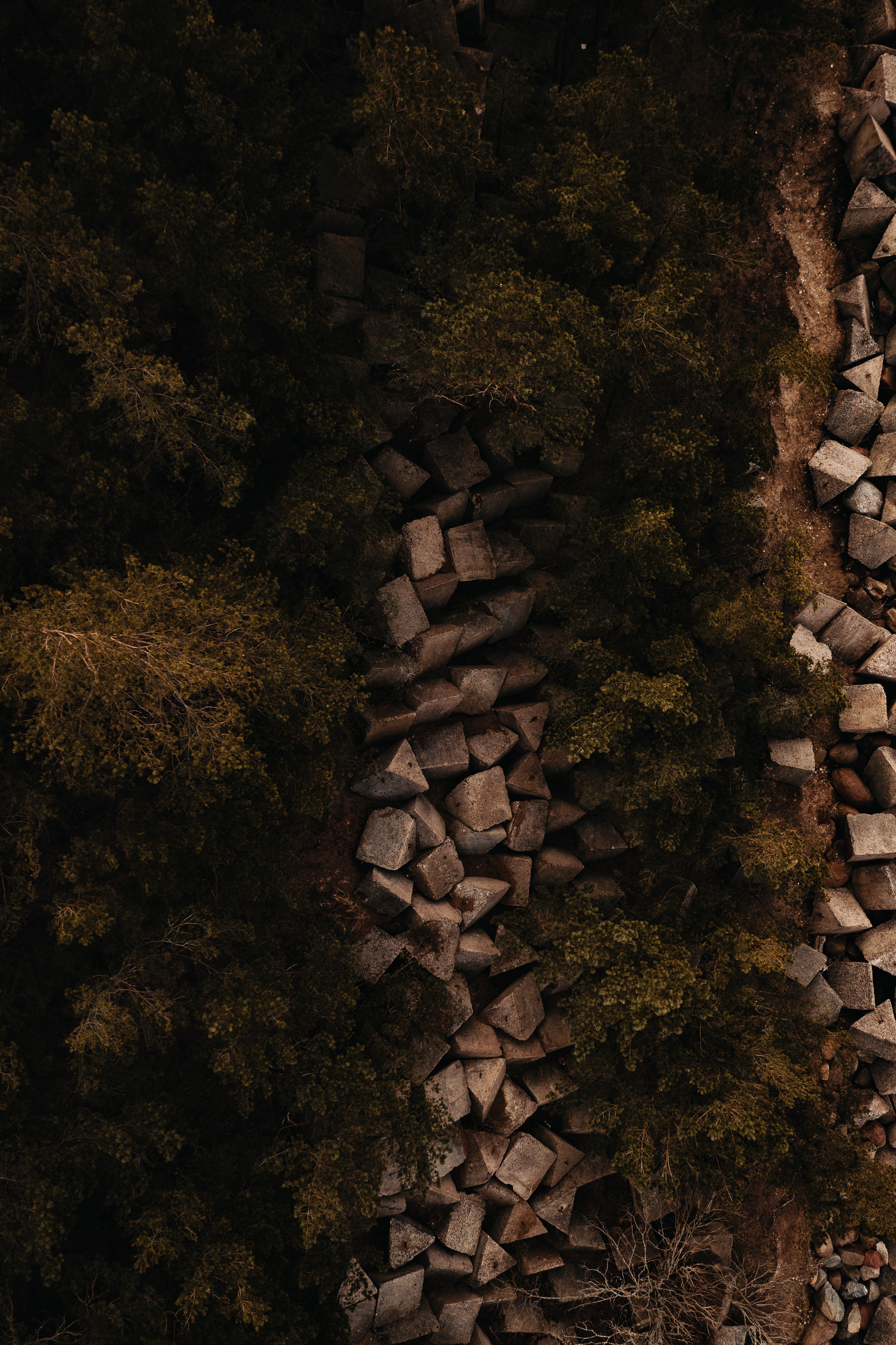 Handy-Wallpaper Bäume, Stones, Blick Von Oben, Natur, Wald kostenlos herunterladen.