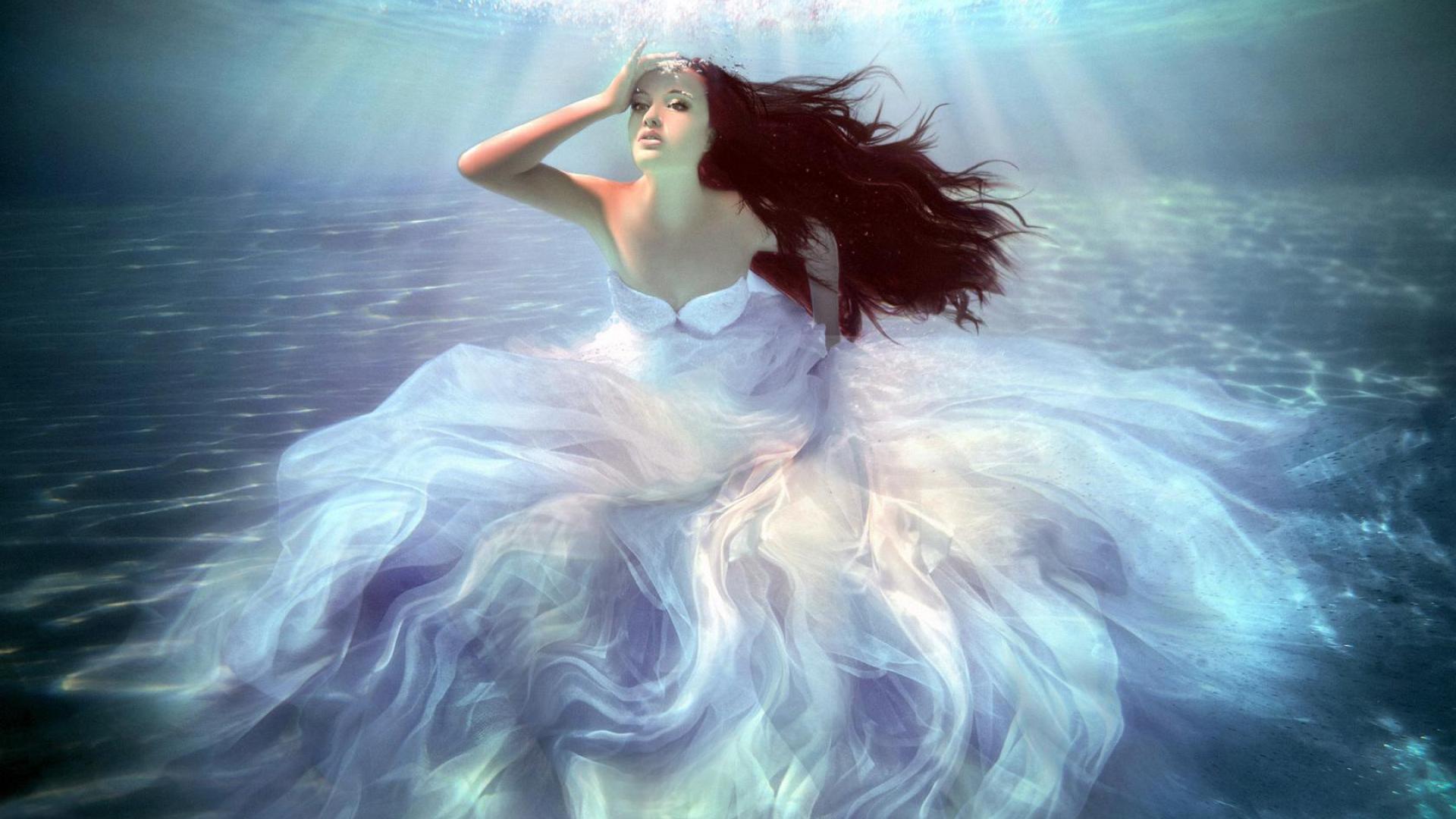 Free download wallpaper Fantasy, Underwater, Dress, Women on your PC desktop