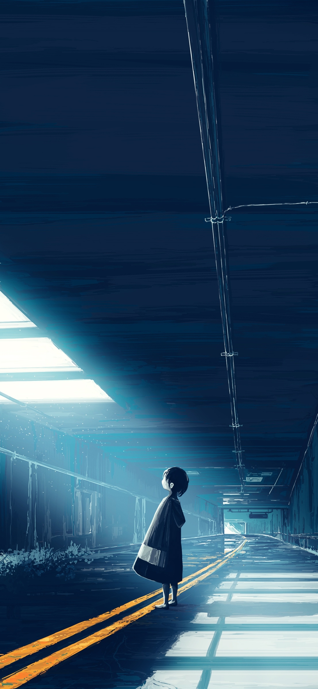 Download mobile wallpaper Anime, Girl, Tunnel, Post Apocalyptic for free.