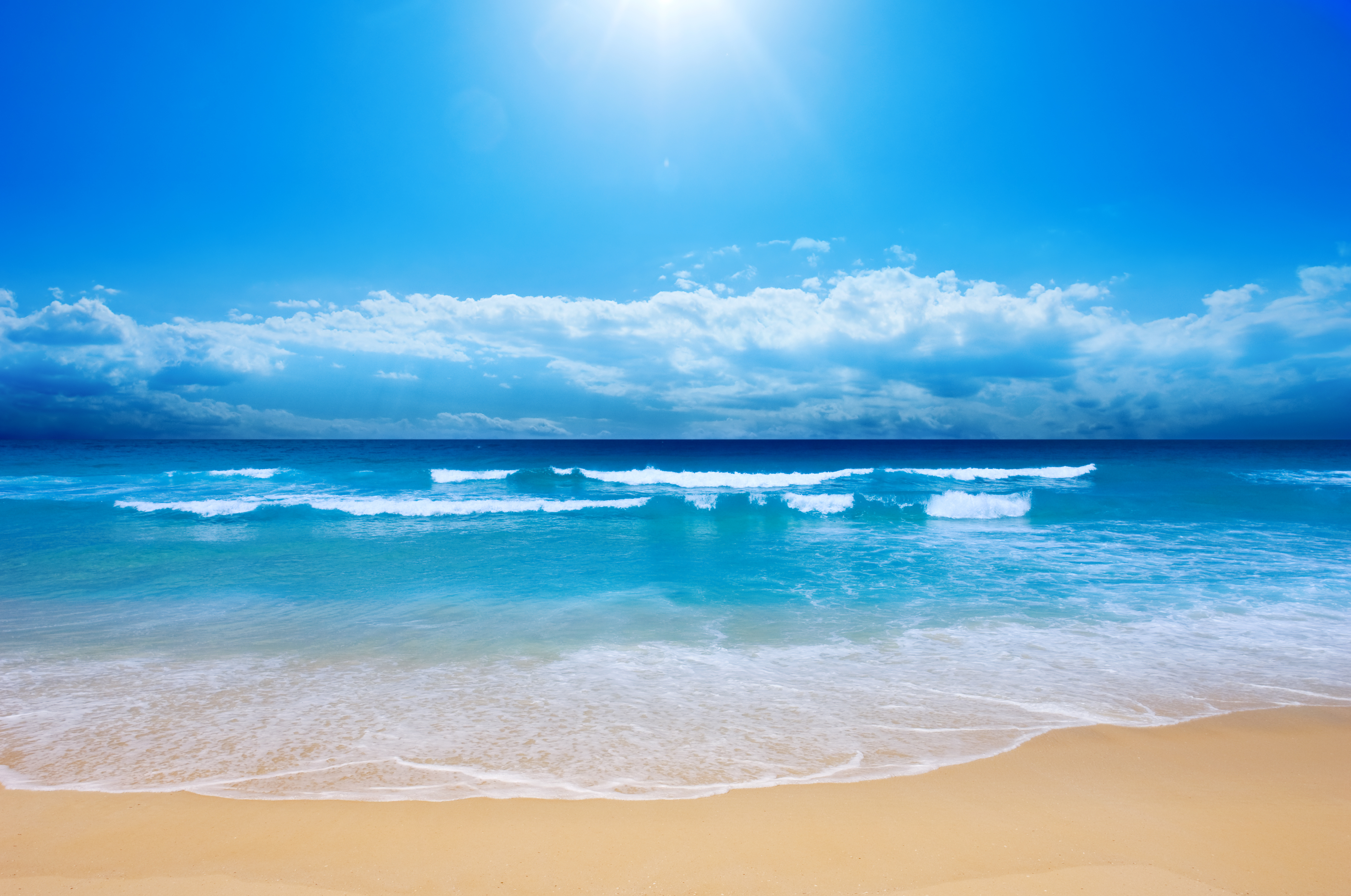 578342 завантажити картинку хвиля, океан, горизонт, пісок, земля, пляжний, хмара, небо - шпалери і заставки безкоштовно