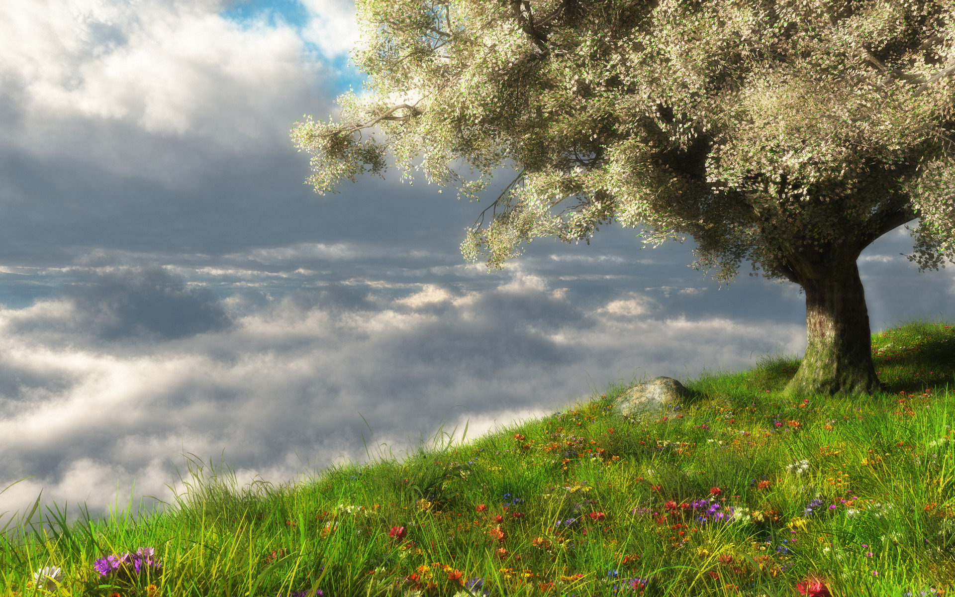 Download mobile wallpaper Landscape, Trees, Grass for free.