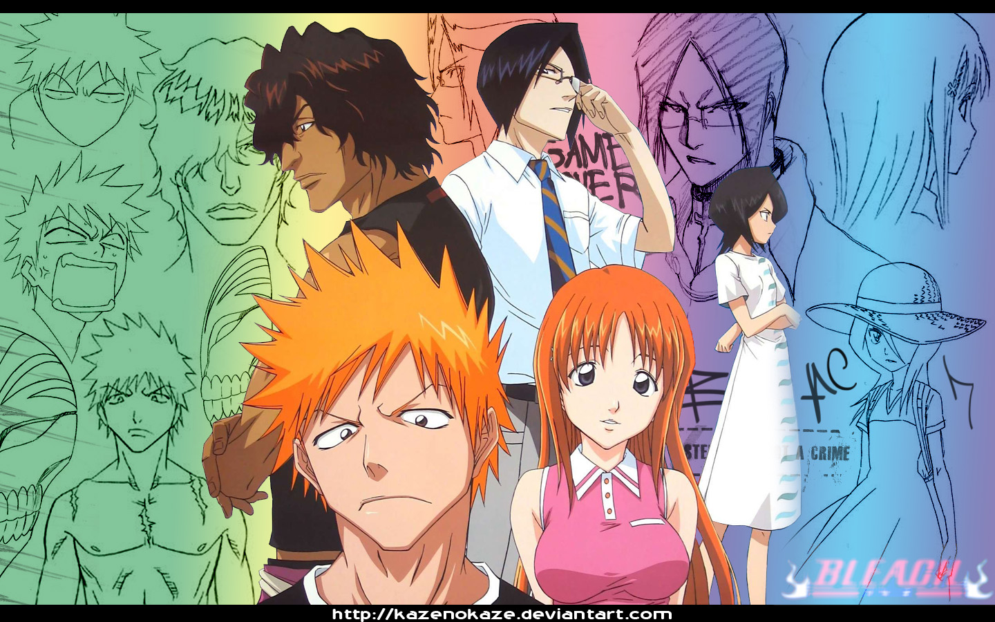 Baixar papel de parede para celular de Uryu Ishida, Yasutora Sado, Orihime Inoue, Rukia Kuchiki, Alvejante, Ichigo Kurosaki, Anime gratuito.