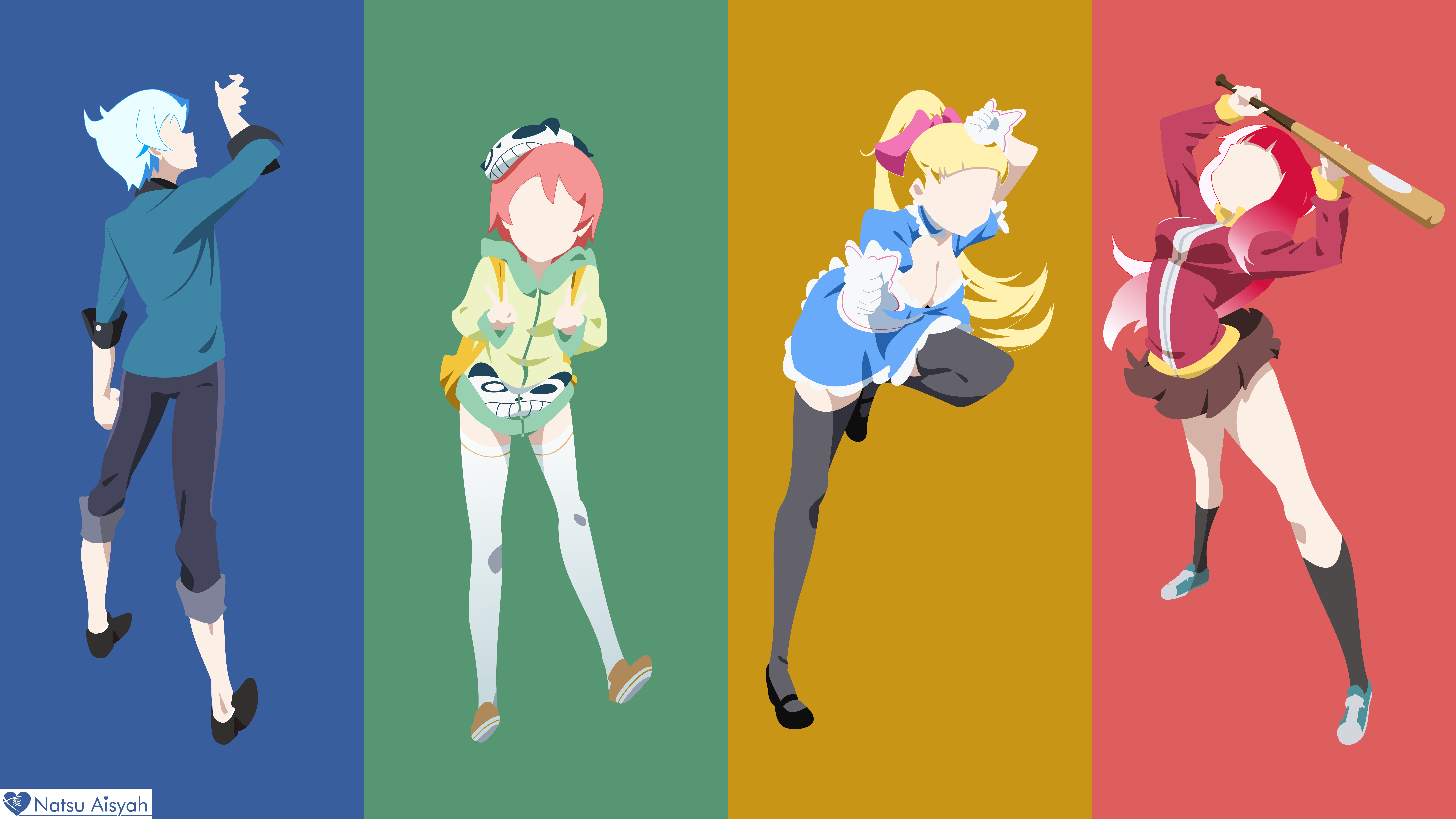 808055 Hintergrundbild herunterladen animes, akiba's trip, arisa ahokainen, matome mayoka, minimalistisch, niwaka denkigai, tamotsu denkigai - Bildschirmschoner und Bilder kostenlos