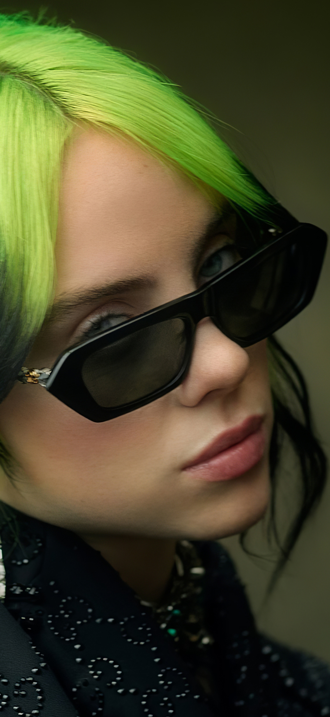 Download mobile wallpaper Music, Singer, Green Hair, Sunglasses, American, Billie Eilish for free.