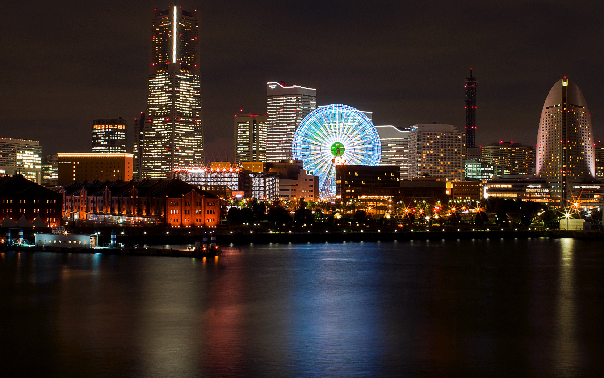 254356 скачать картинку япония, сделано человеком, йокогама, здание, ночь, небоскрёб, города - обои и заставки бесплатно