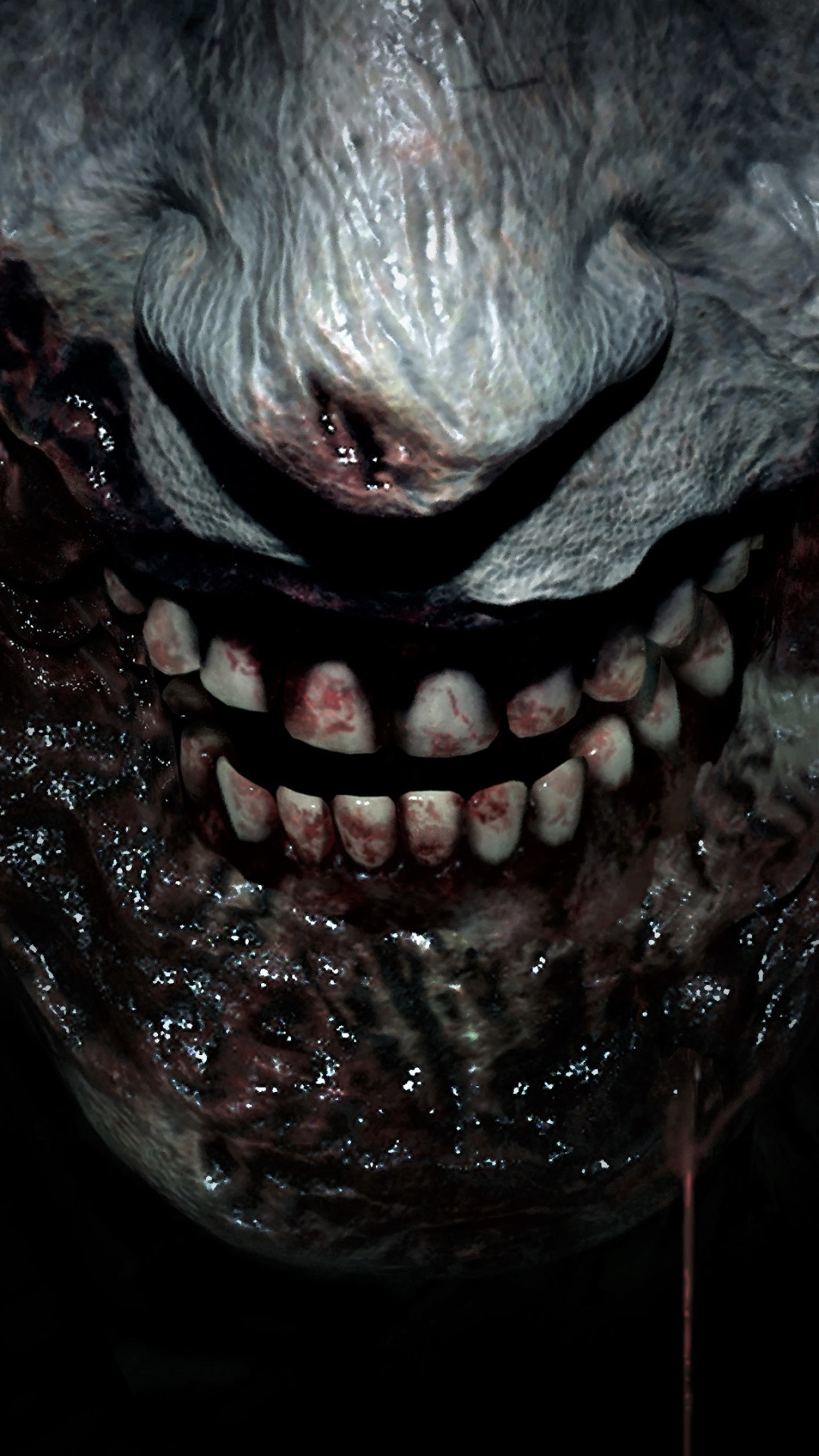 Download mobile wallpaper Resident Evil, Blood, Dark, Teeth, Video Game, Zombie, Scary, Resident Evil 2 (2019) for free.