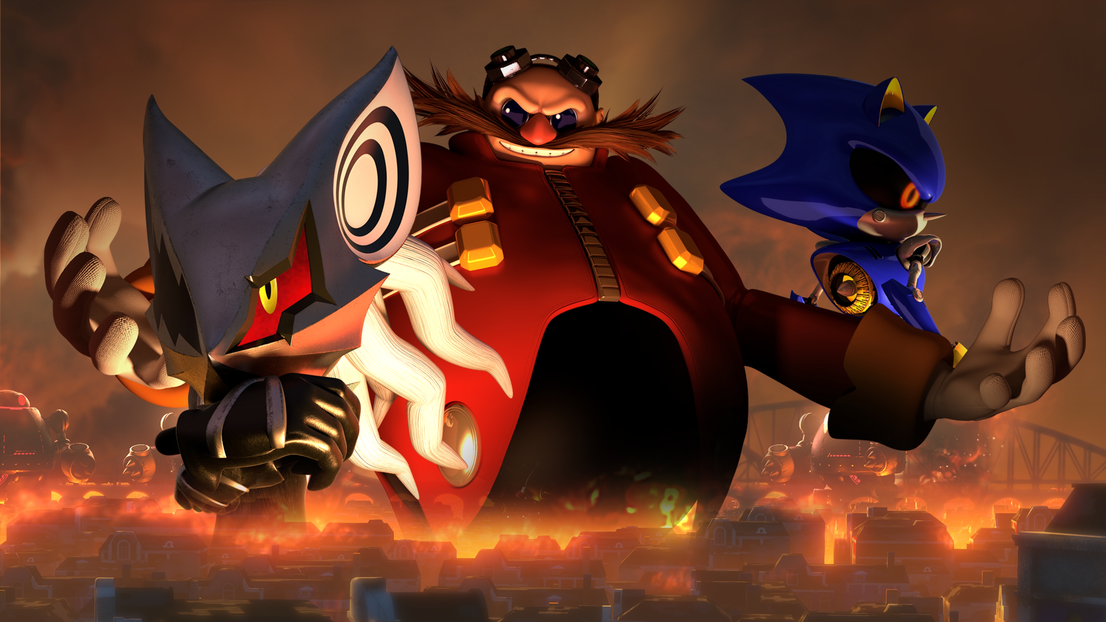 video game, sonic forces, doctor eggman, infinite (sonic the hedgehog), metal sonic, sonic