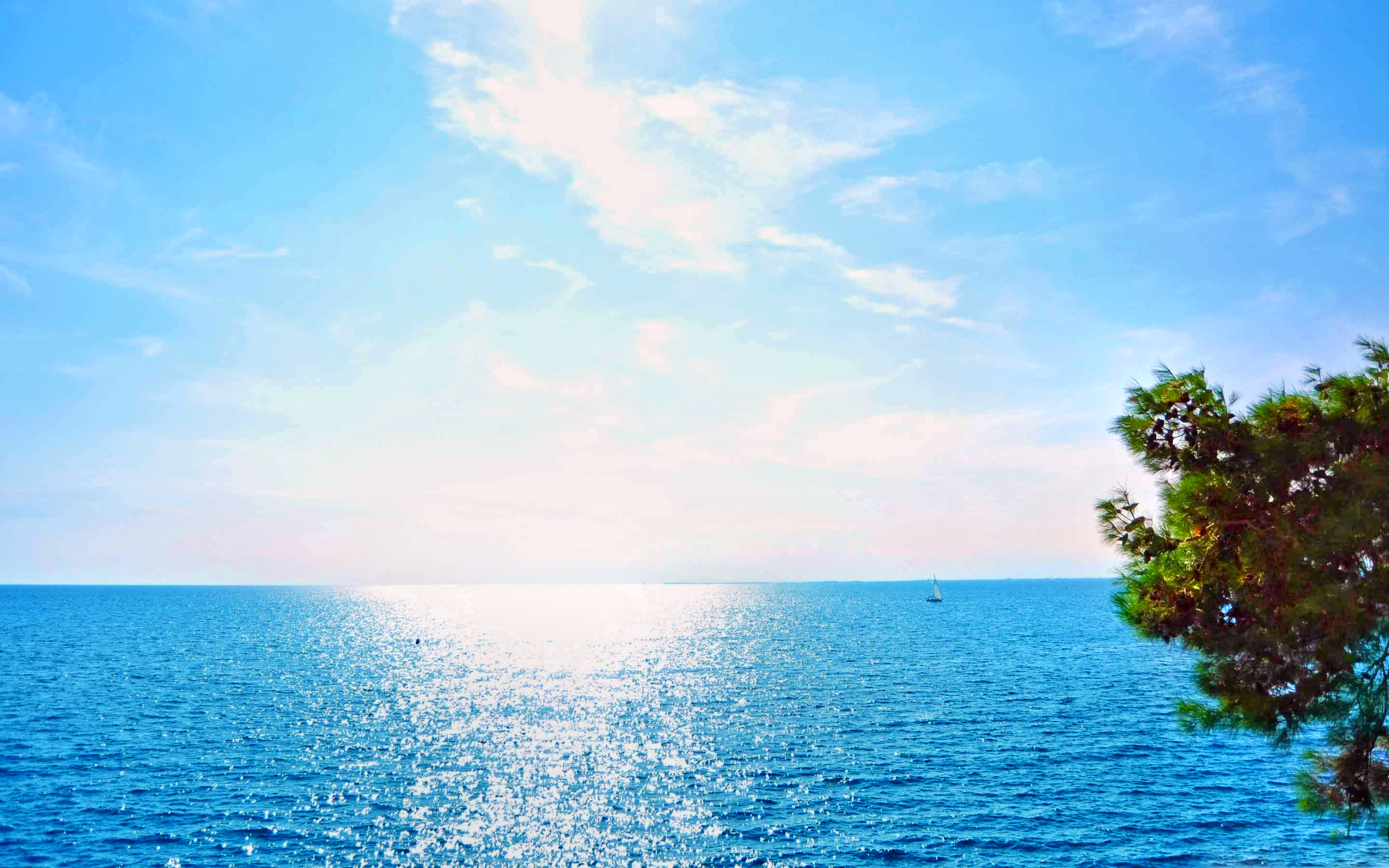 Download mobile wallpaper Sky, Sea, Horizon, Earth, Cloud, Sunny, Scenic for free.