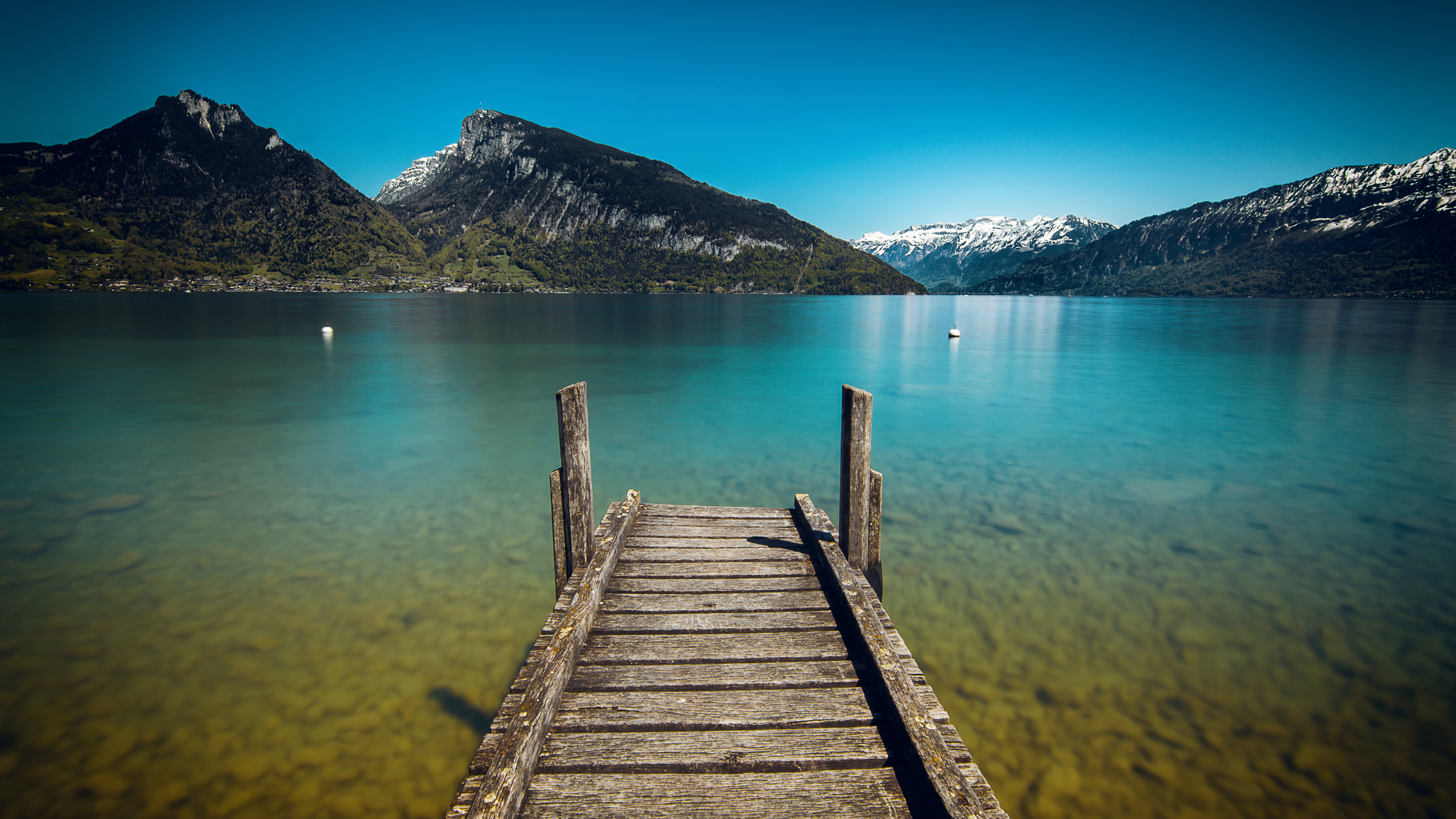 Laden Sie das See, Seebrücke, Gebirge, Menschengemacht-Bild kostenlos auf Ihren PC-Desktop herunter