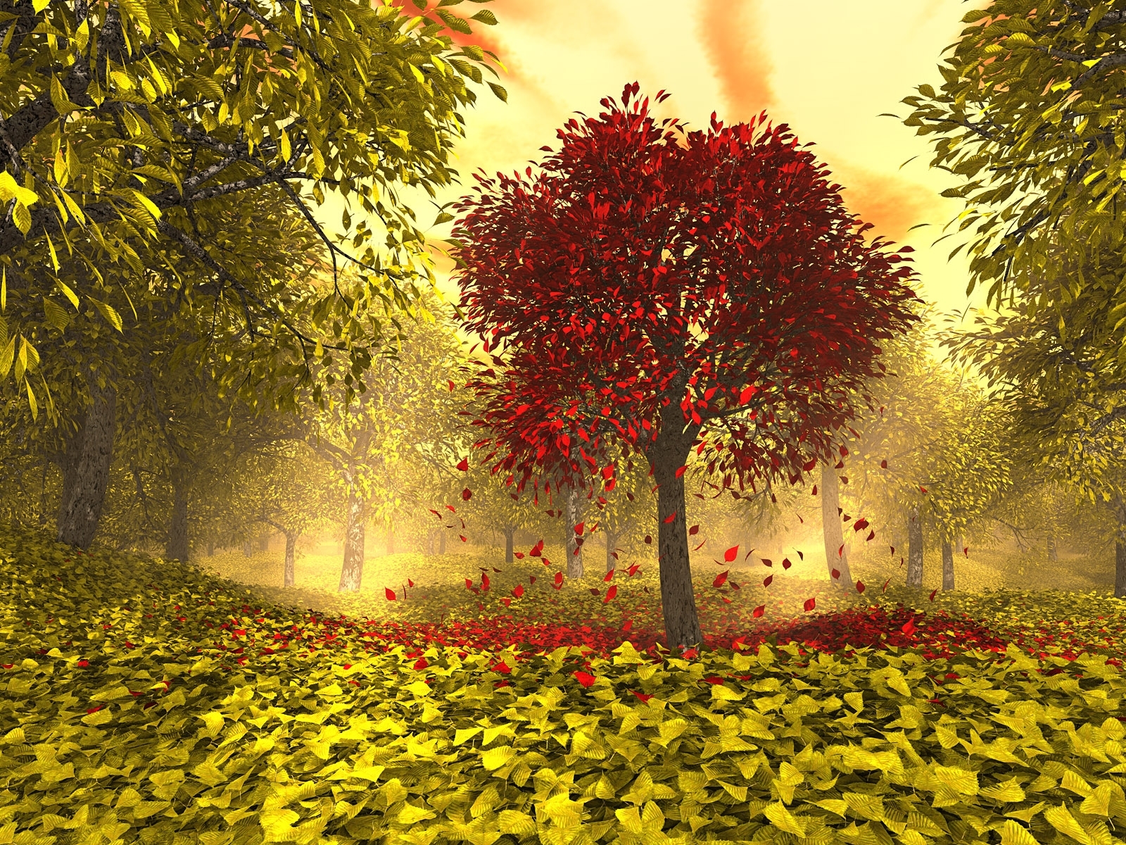 Handy-Wallpaper Bäume, Blätter, Landschaft, Herbst kostenlos herunterladen.