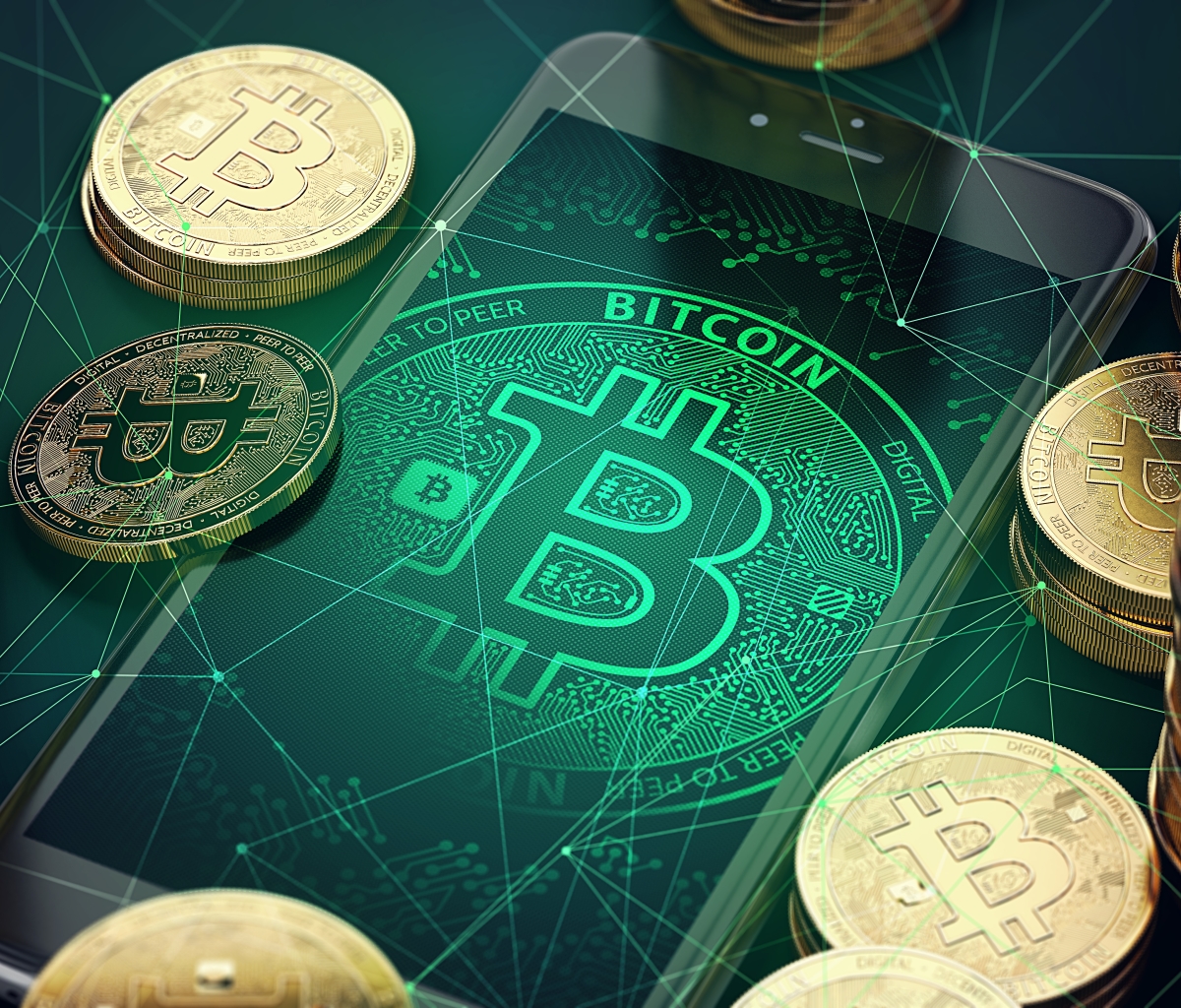 Download mobile wallpaper Money, Coin, Technology, Smartphone, Bitcoin for free.