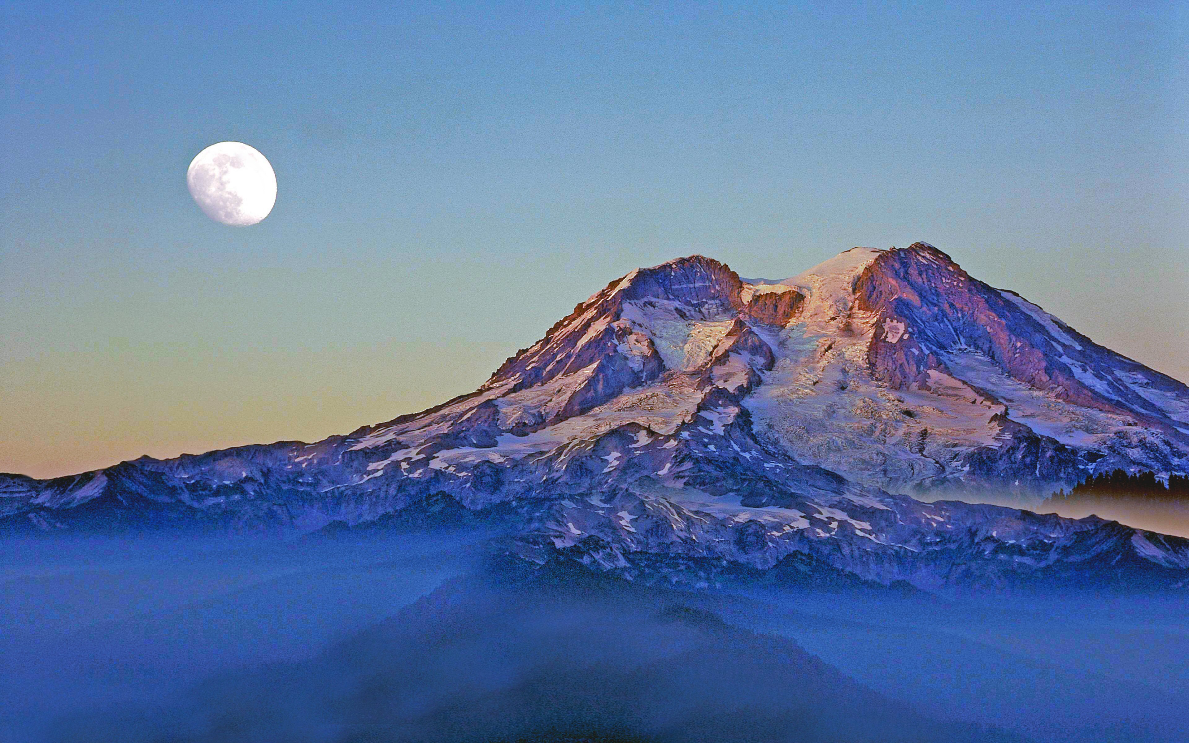 Laden Sie das Mond, Schnee, Nebel, Gebirge, Pastell, Himmel, Szenisch, Erde/natur-Bild kostenlos auf Ihren PC-Desktop herunter