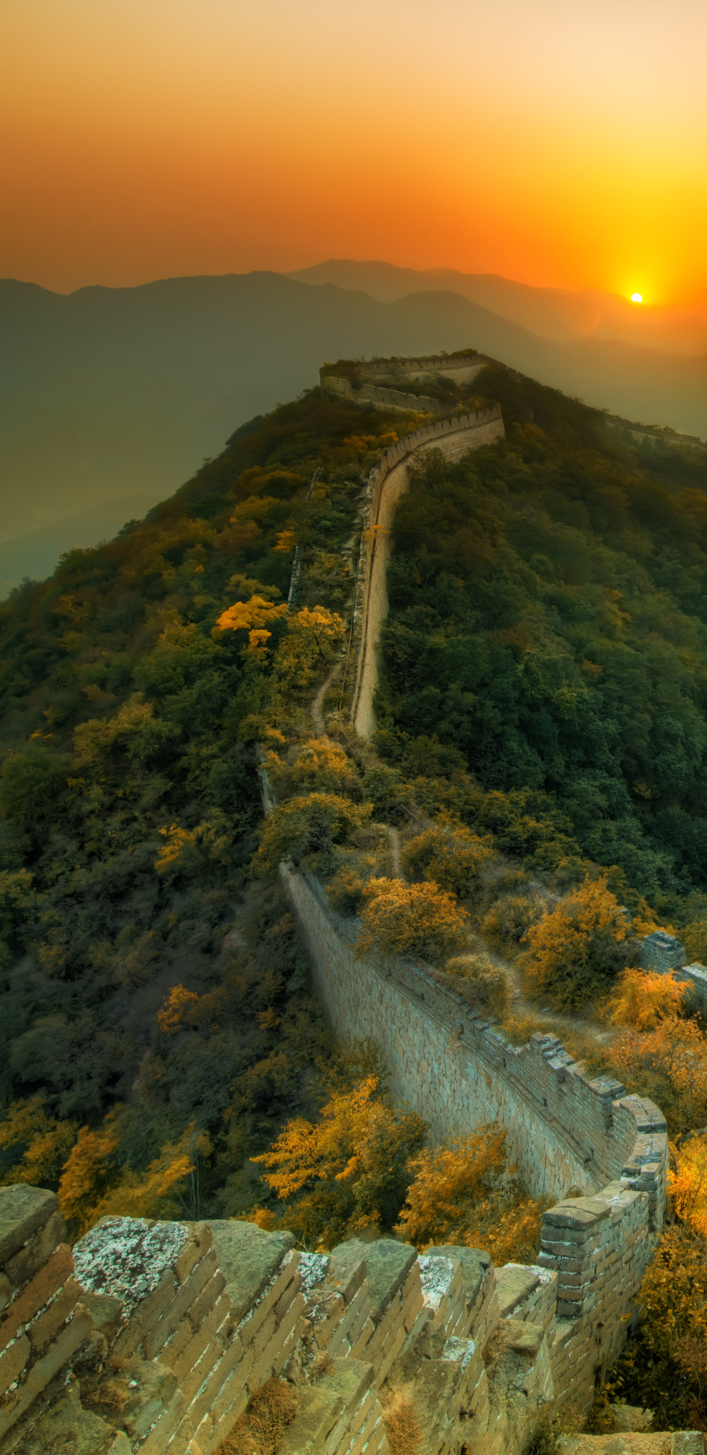 Free download wallpaper Sunset, Monuments, Great Wall Of China, China, Man Made on your PC desktop