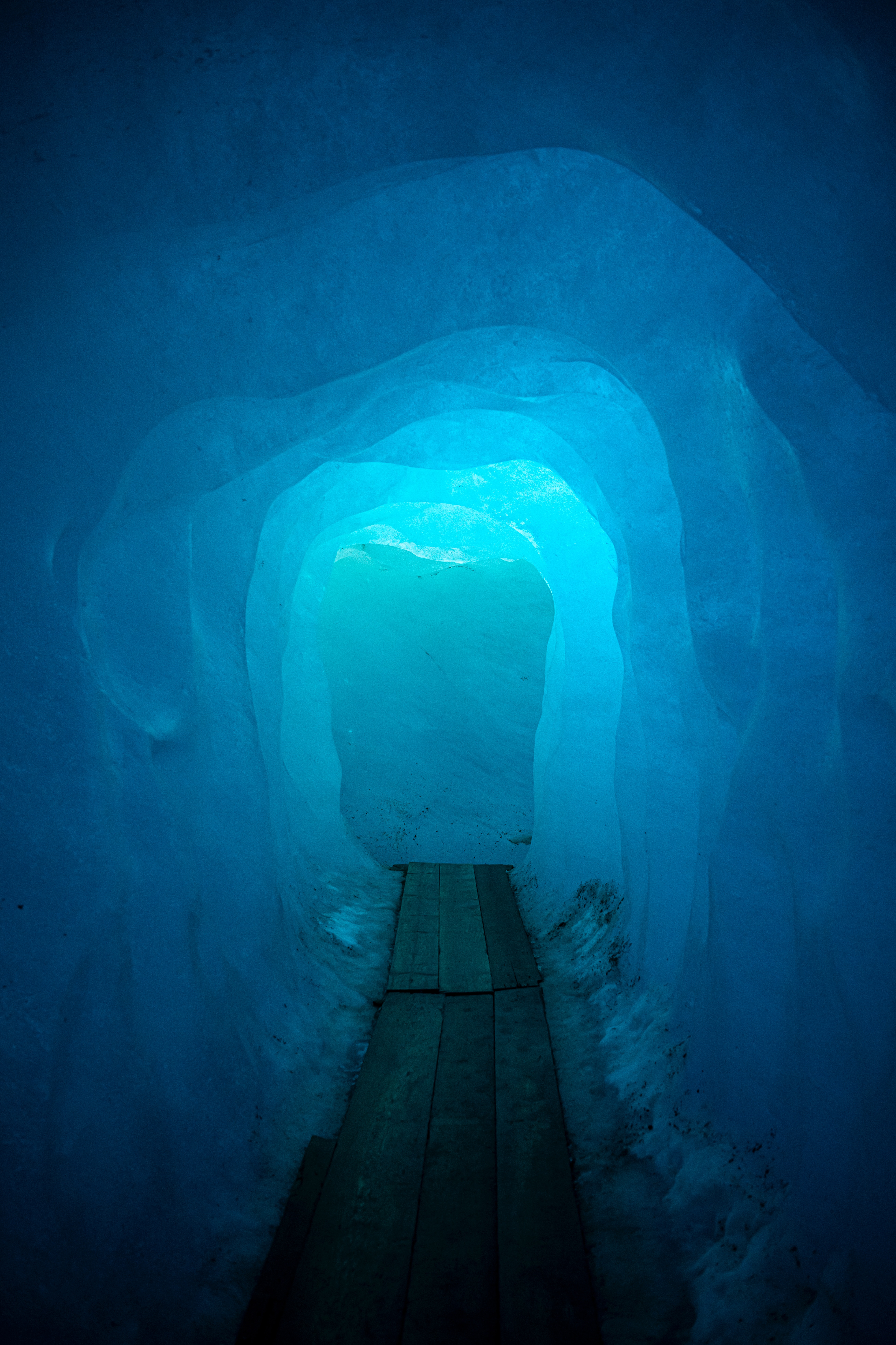 無料モバイル壁紙自然, グロー, トンネル, 氷, 洞窟, 青い, 匂うをダウンロードします。