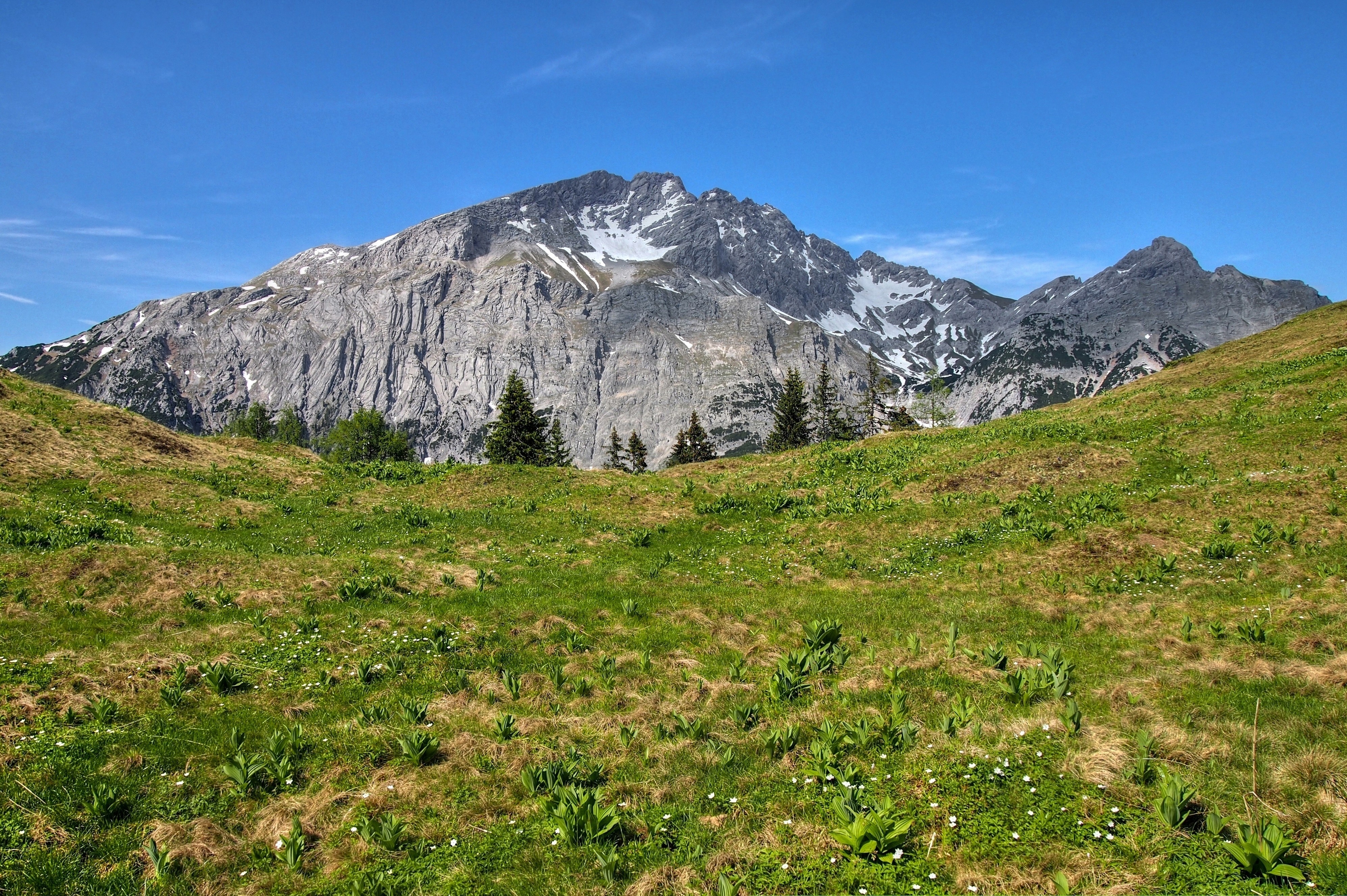 PCデスクトップに山脈, 草, 自然, スカイ, 風景画像を無料でダウンロード