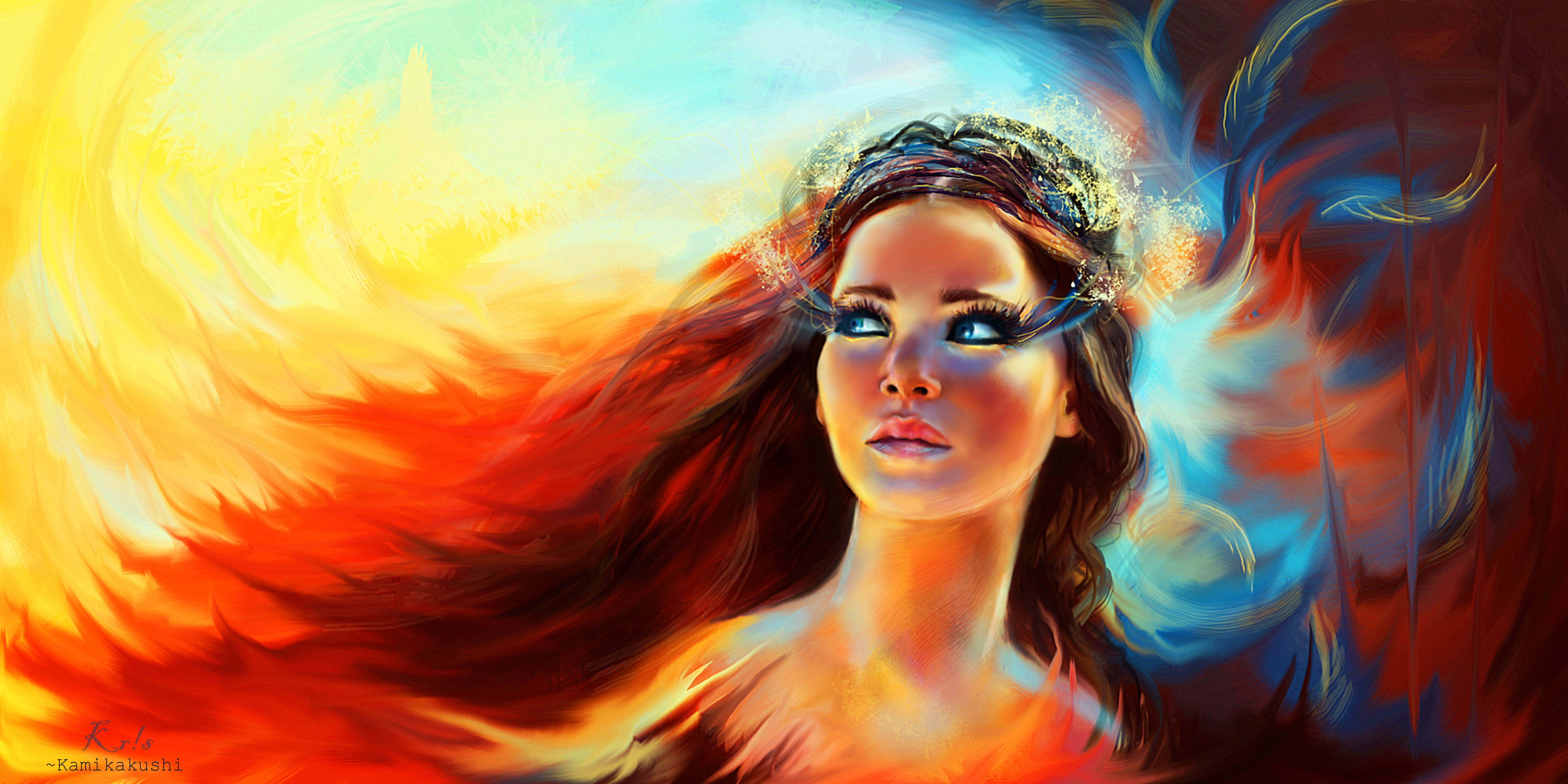 Free download wallpaper Fantasy, Colorful, Women on your PC desktop