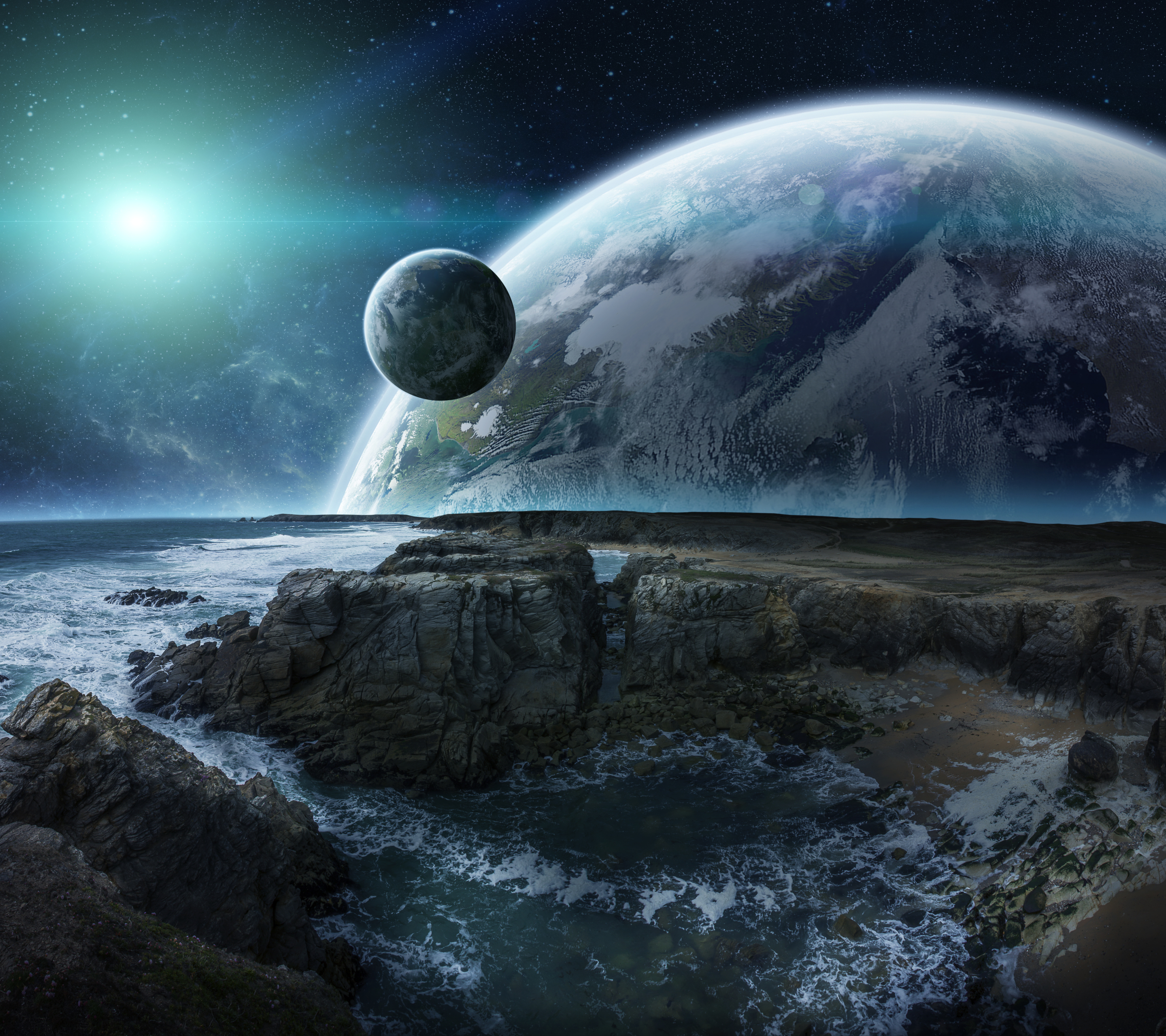 Téléchargez gratuitement l'image Science Fiction, Lever De Planète sur le bureau de votre PC