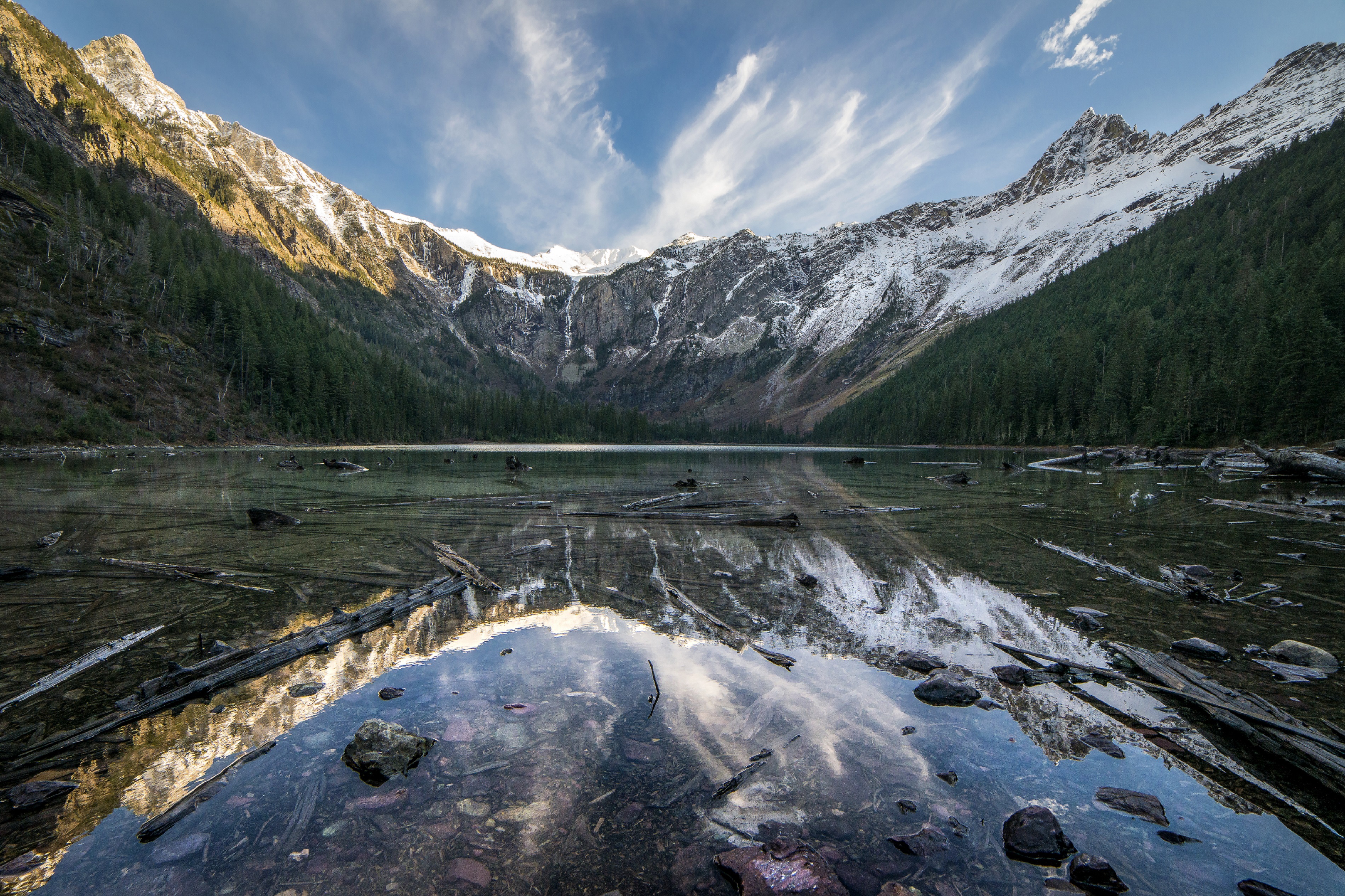 PCデスクトップに自然, 山脈, 湖, 米国, モンタナ, グレイシャー国立公園画像を無料でダウンロード