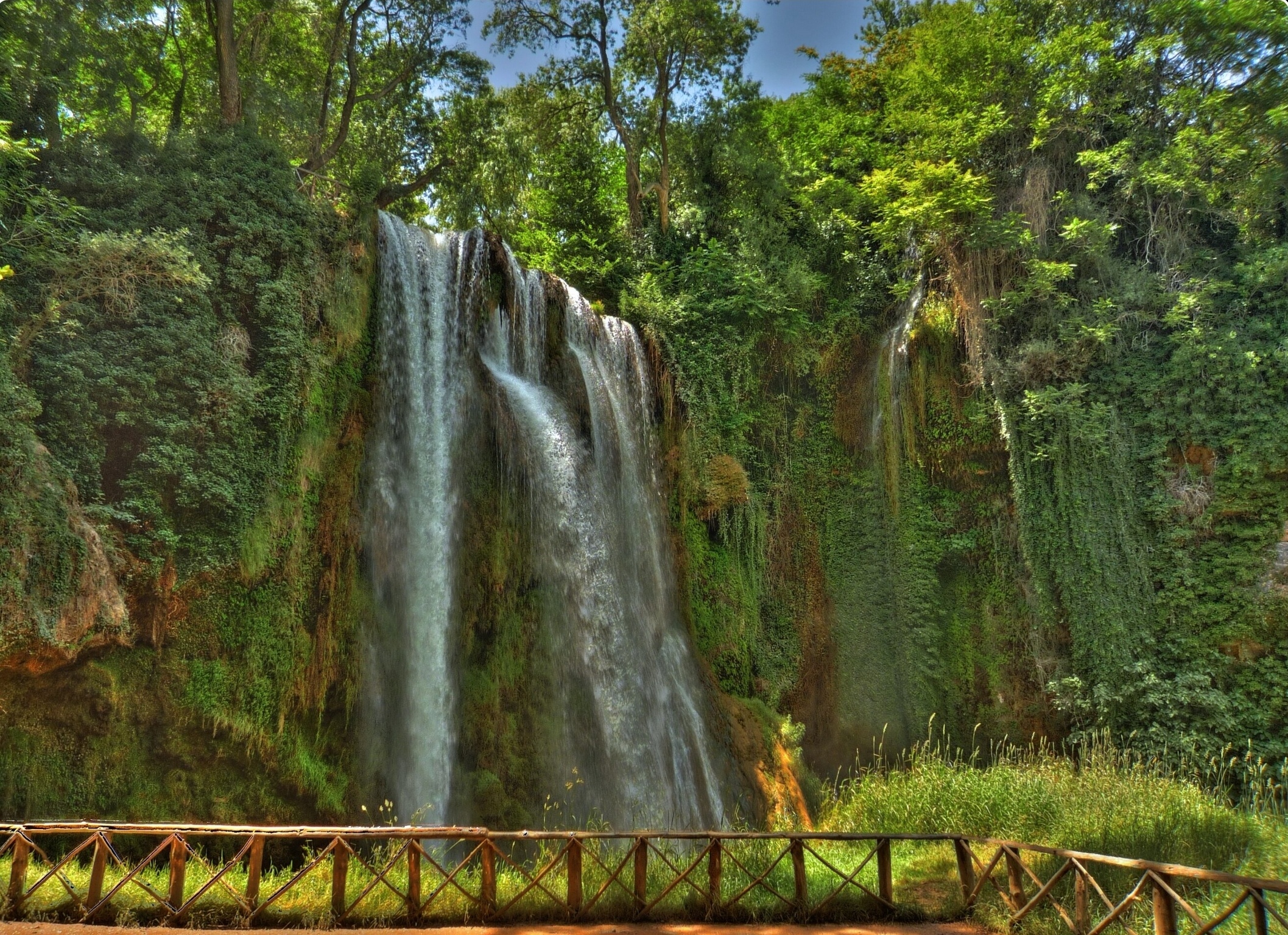 earth, waterfall, cliff, monasterio de piedra natural park, park, spain, stream, tree, waterfalls