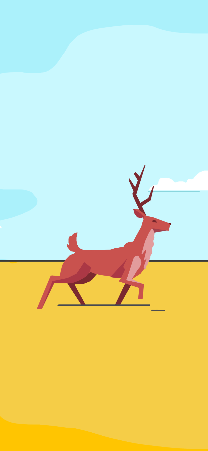 Download mobile wallpaper Sky, Animal, Deer, Cloud, Minimalist for free.