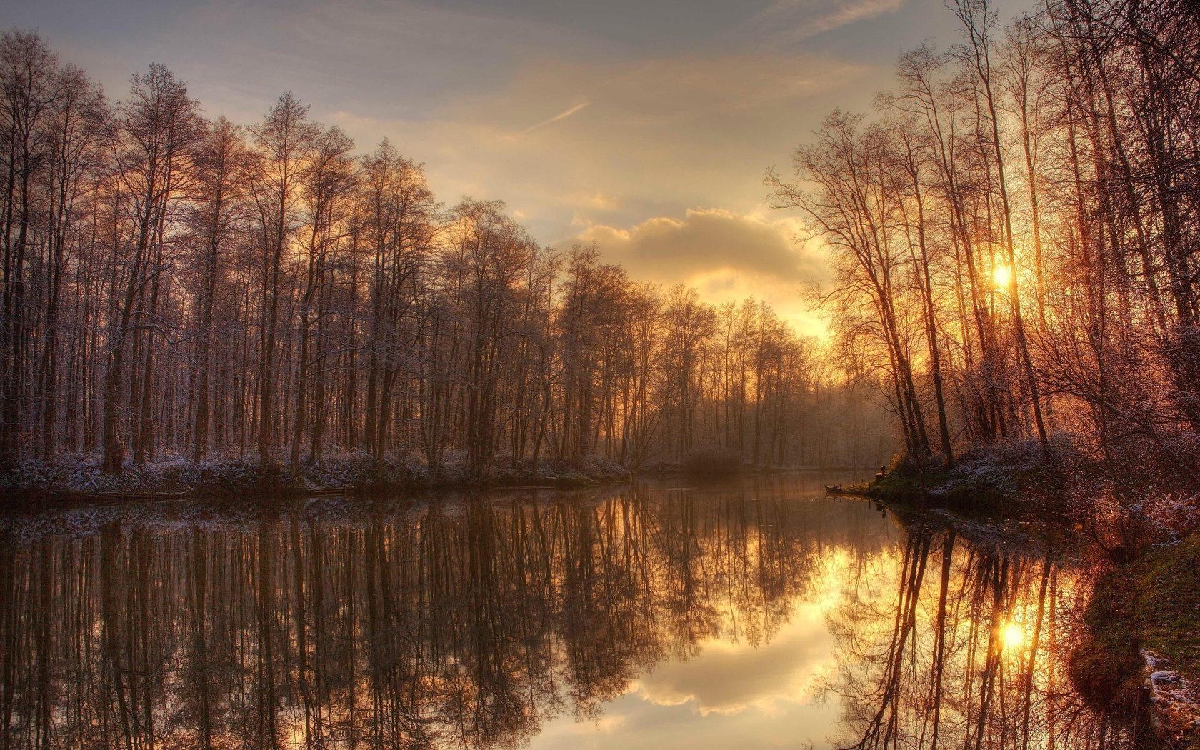 Laden Sie das Landschaft, Bäume, Sunset, Flüsse-Bild kostenlos auf Ihren PC-Desktop herunter