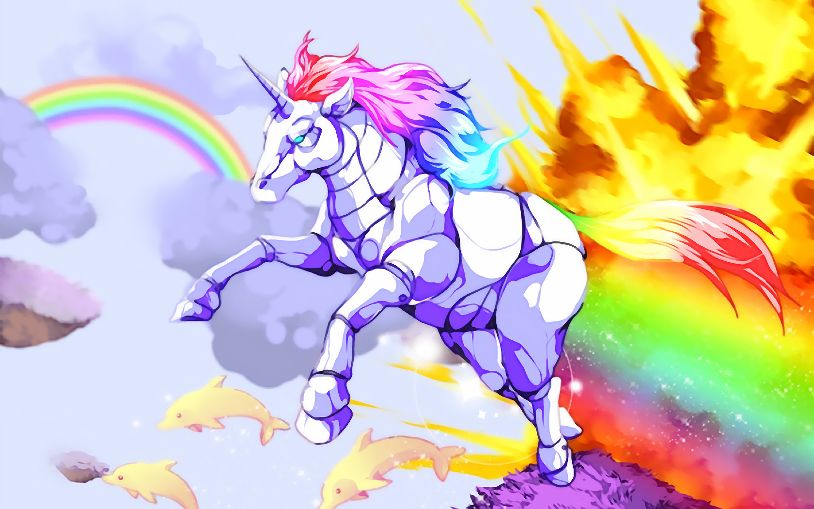 Los mejores fondos de pantalla de Robot Unicorn Attack para la pantalla del teléfono