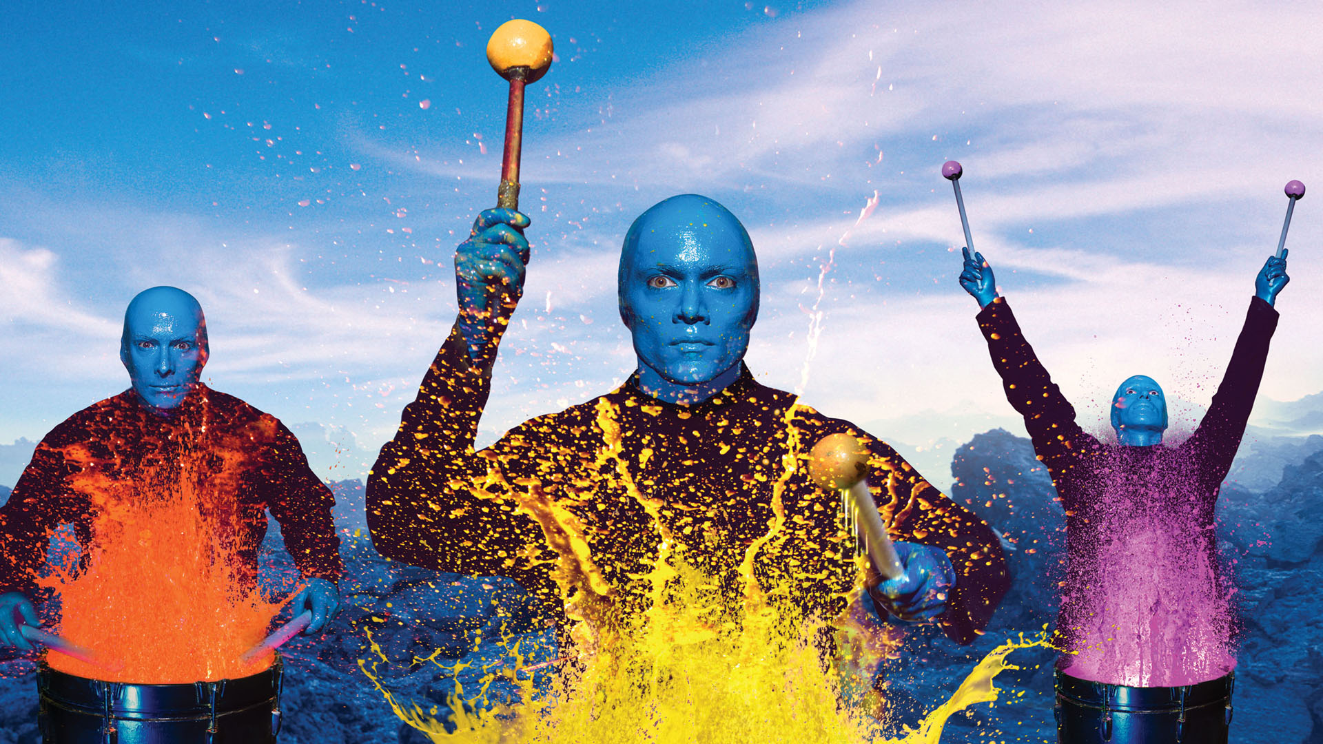 Популярні заставки і фони Група Blue Man на комп'ютер