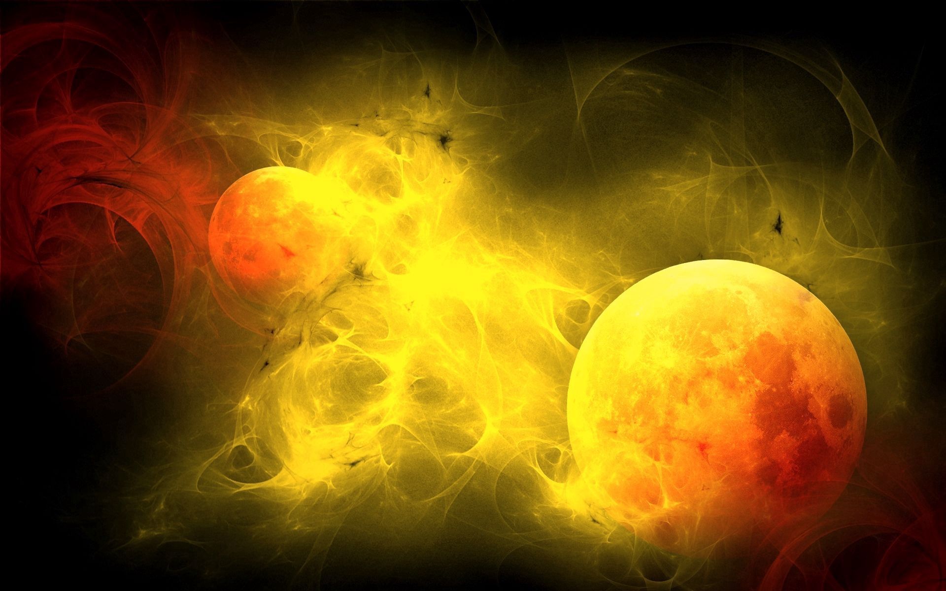 Download mobile wallpaper Stains, Spots, Fire, Abstract, Background, Planet for free.