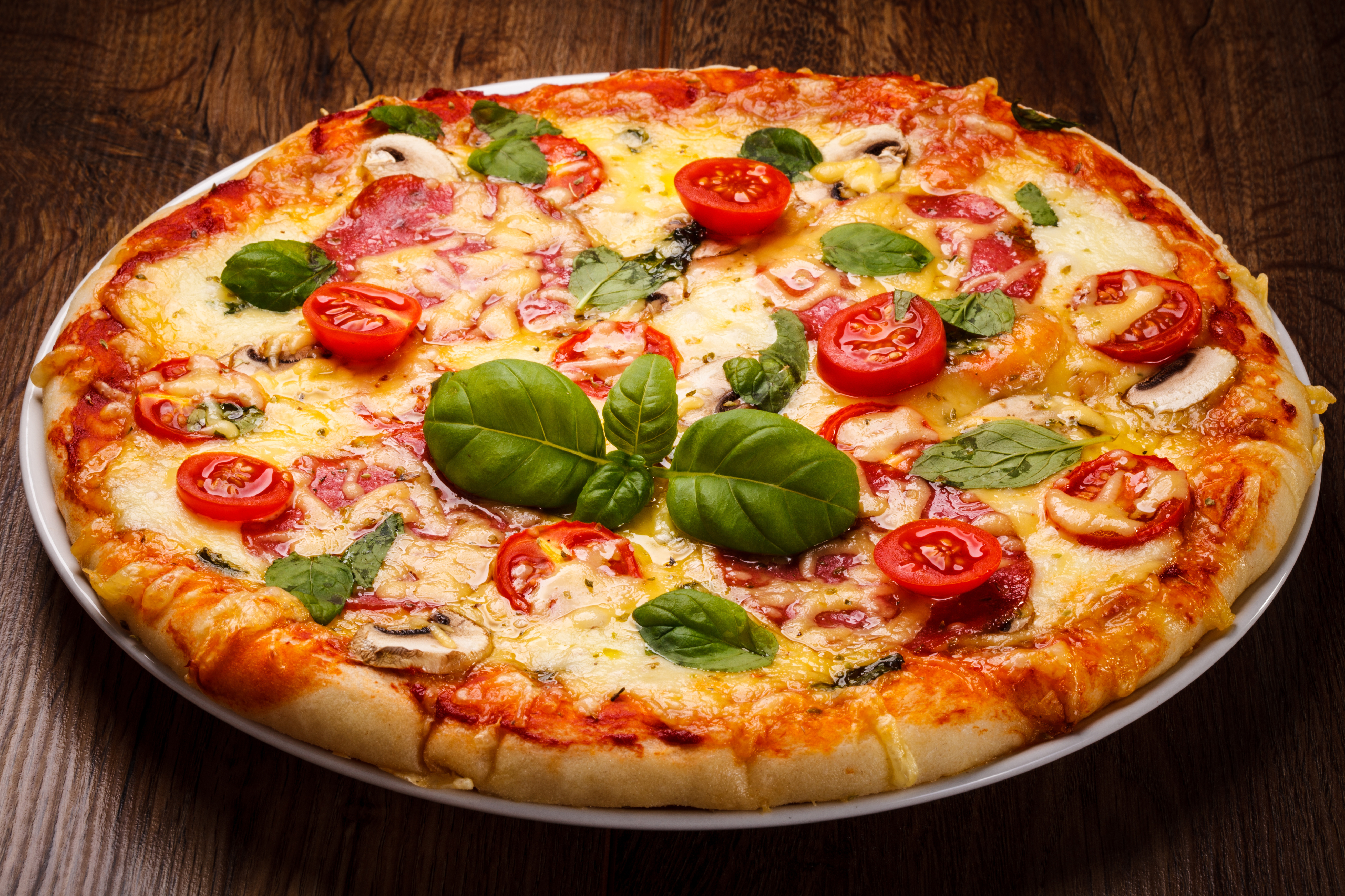1528818 скачать картинку еда, пицца, помидоры - обои и заставки бесплатно