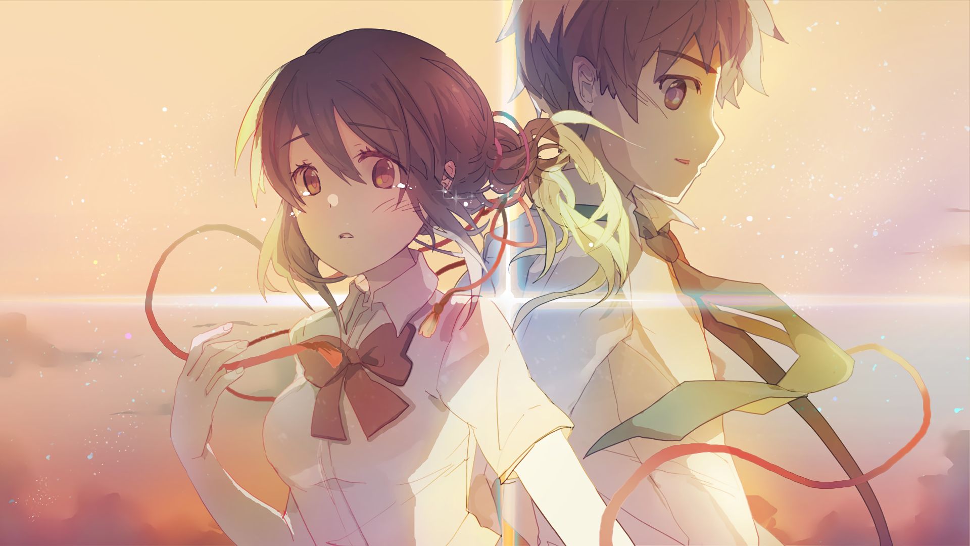 Laden Sie das Animes, Your Name Gestern Heute Und Für Immer, Kimi No Na Wa, Mitsuha Miyamizu, Taki Tachibana-Bild kostenlos auf Ihren PC-Desktop herunter