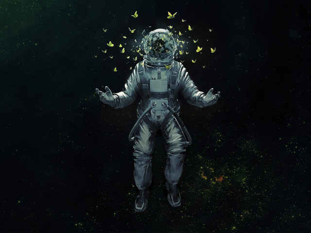 Laden Sie das Schmetterlinge, Sterne, Schmetterling, Platz, Science Fiction, Astronaut, Weltraum-Bild kostenlos auf Ihren PC-Desktop herunter