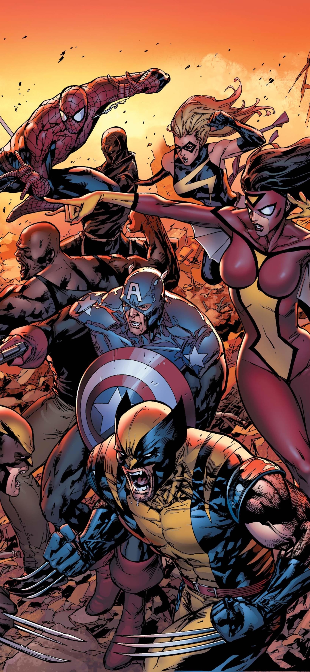 comics, new avengers, avengers, wolverine, captain america, spider woman, the avengers 8K