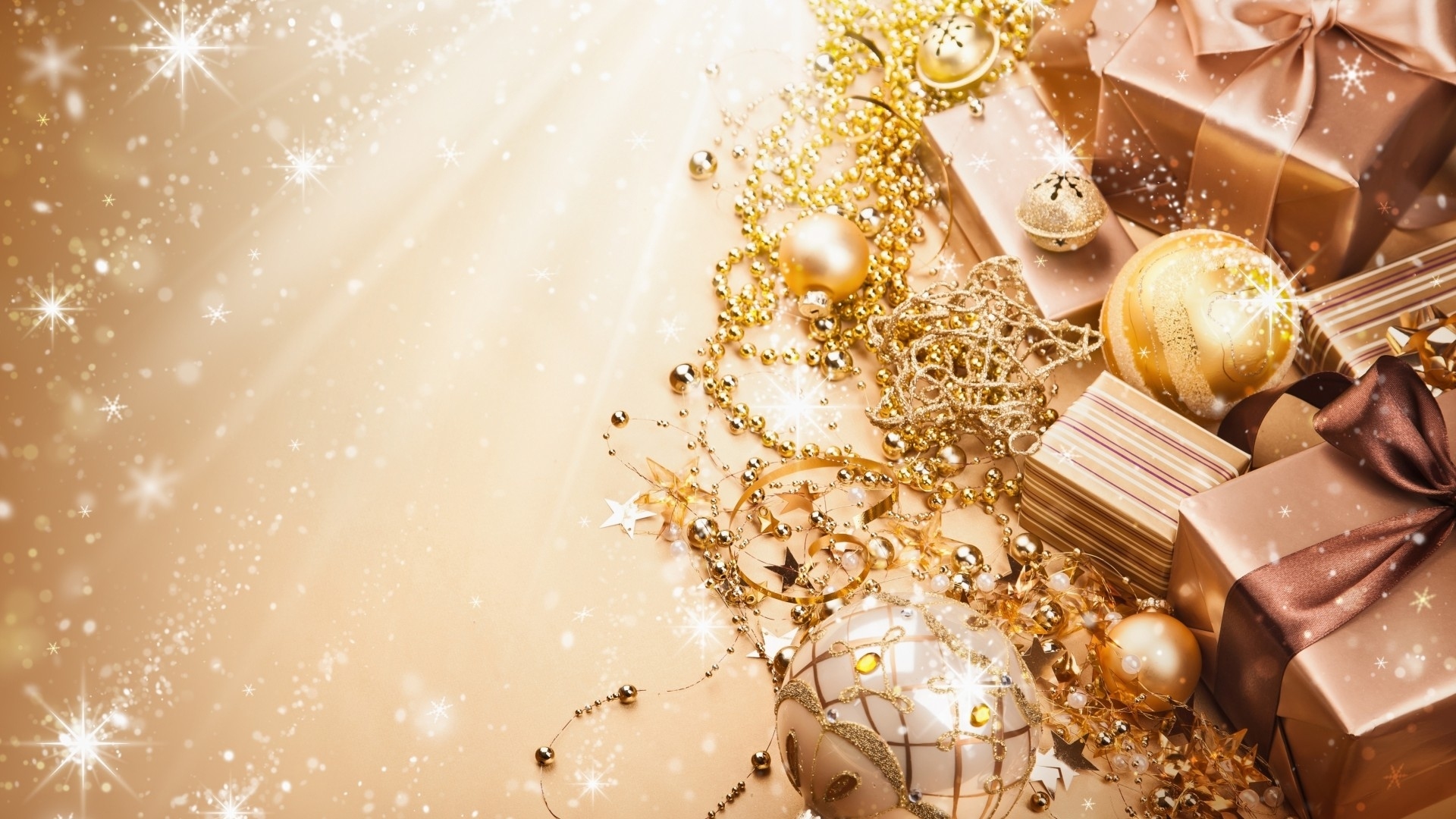 Téléchargez des papiers peints mobile Noël, Vacances, Babiole, Cadeau, Décoration, Doré gratuitement.