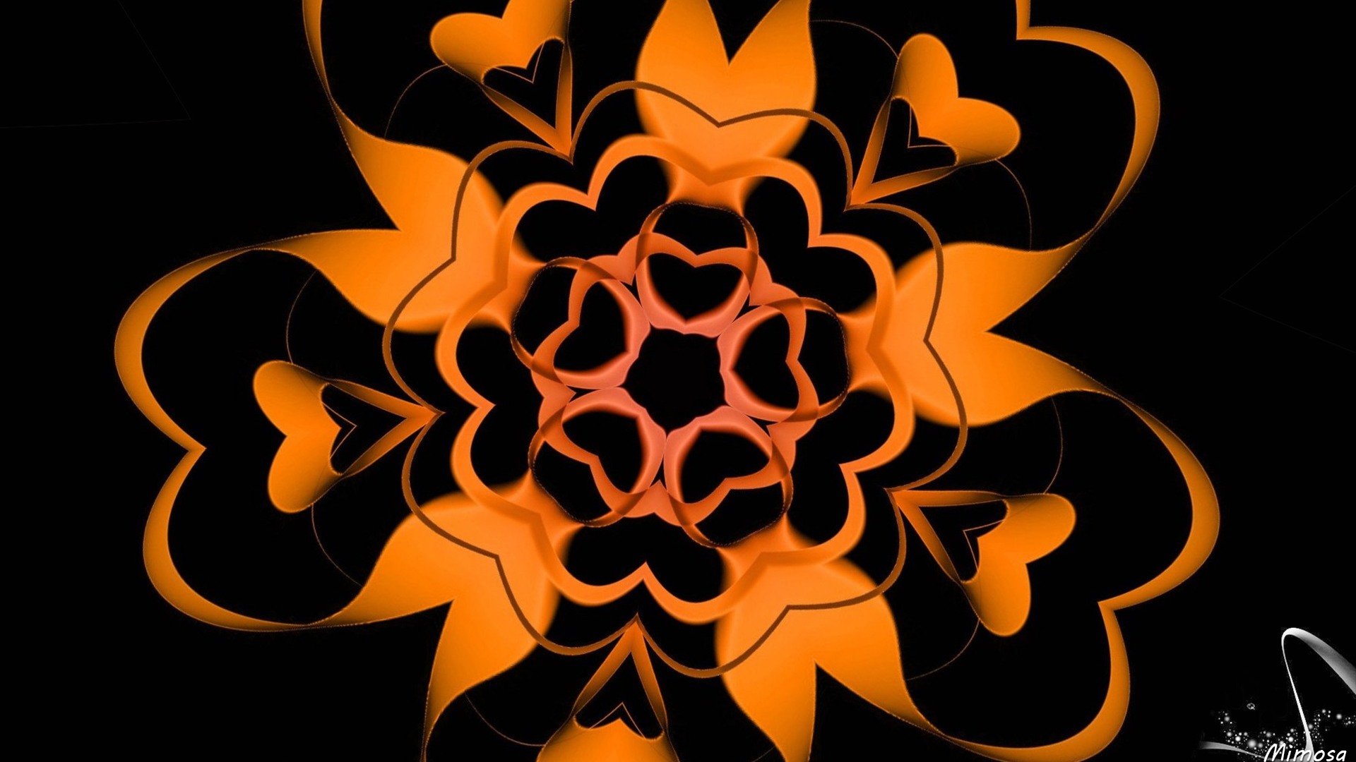 Download mobile wallpaper Abstract, Kaleidoscope, Orange (Color) for free.