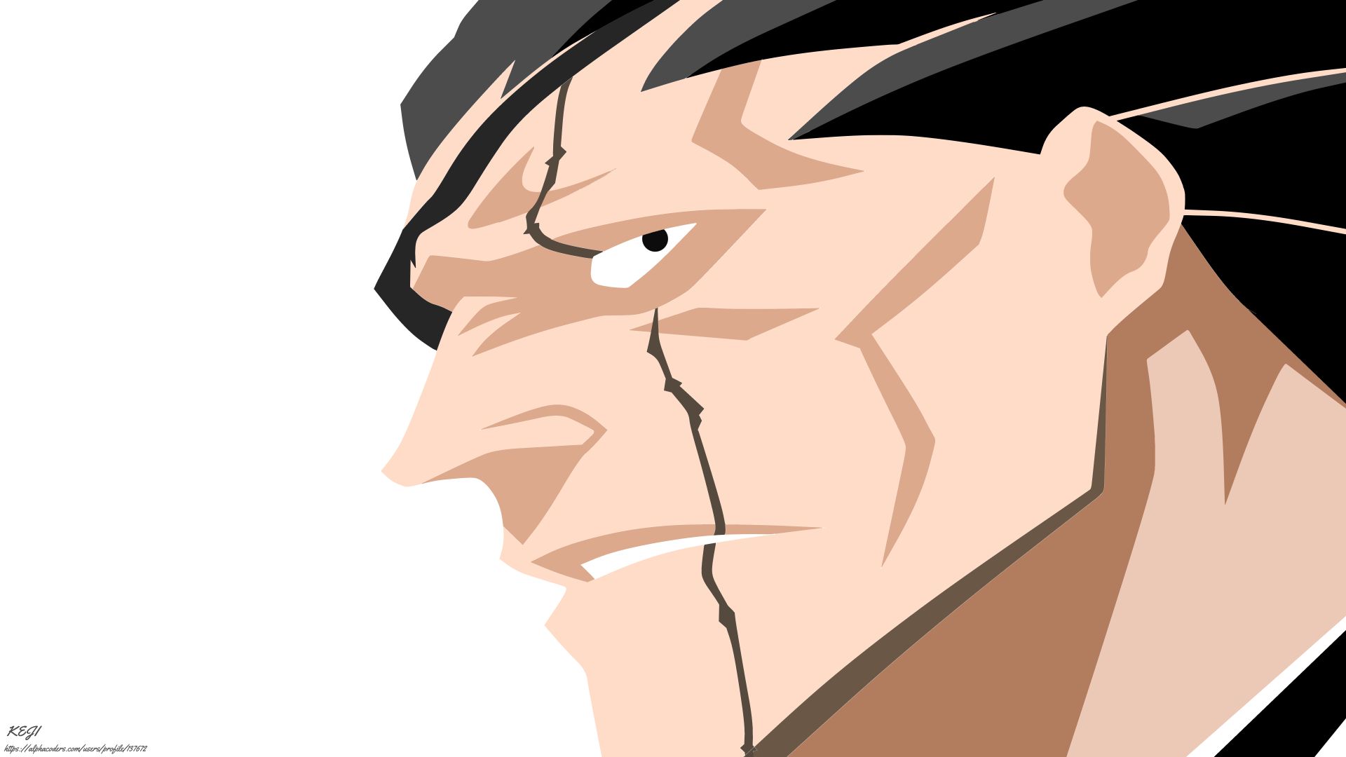 Download mobile wallpaper Anime, Bleach, Black Hair, Minimalist, Scar, Kenpachi Zaraki for free.