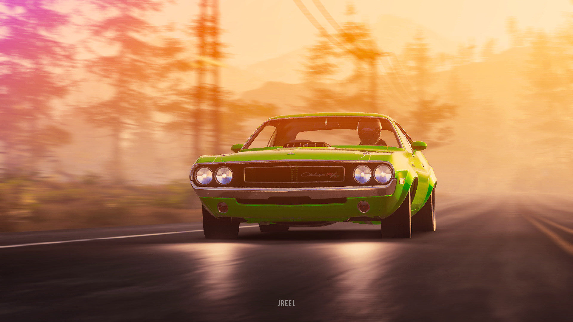 video game, the crew 2, dodge challenger, dodge, green car