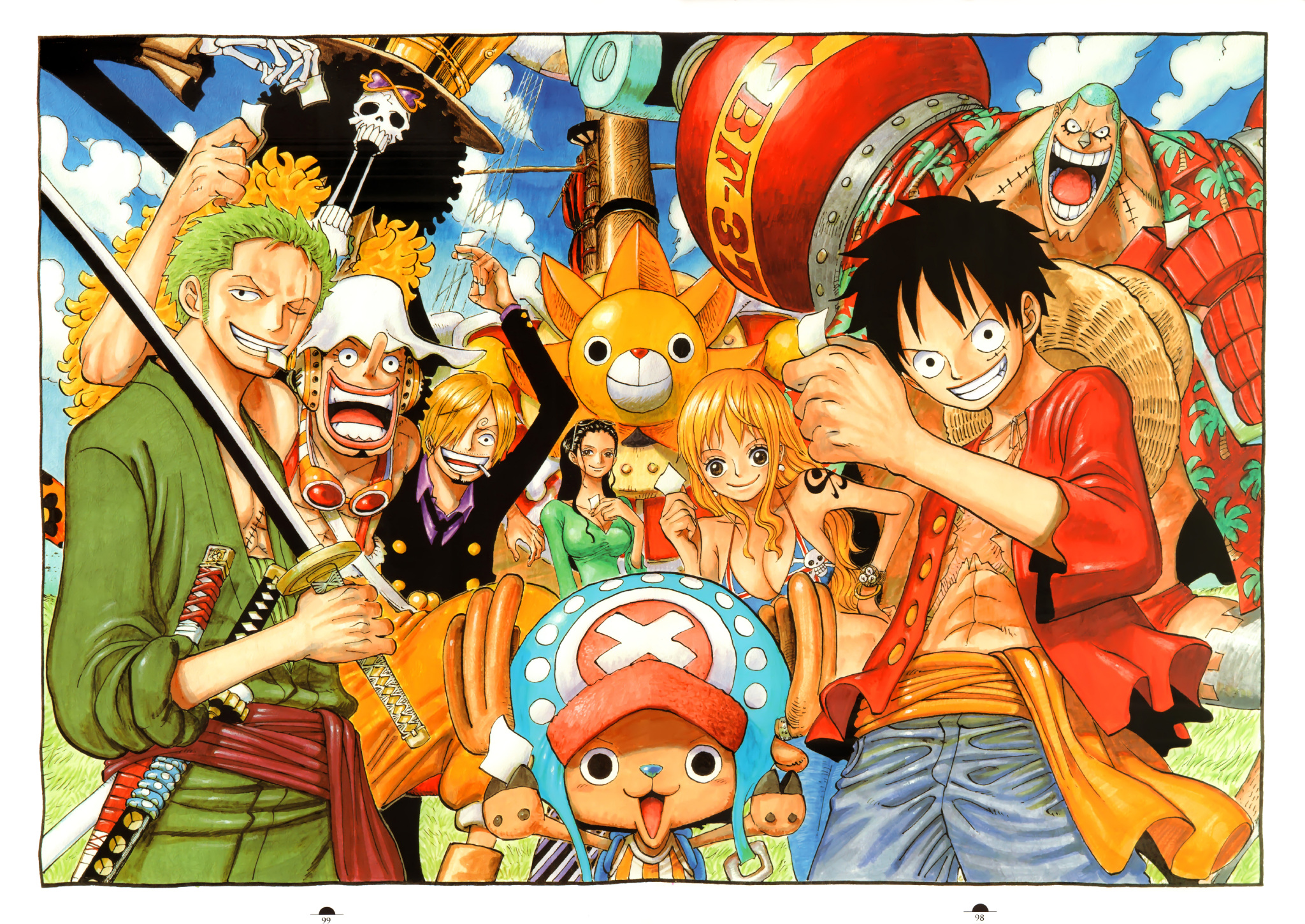 Handy-Wallpaper Animes, One Piece, Tony Tony Chopper, Roronoa Zorro, Affe D Luffy kostenlos herunterladen.