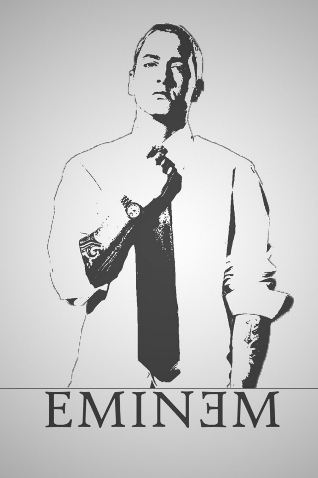 Download mobile wallpaper Music, Eminem, Tattoo, Tie, Black & White for free.