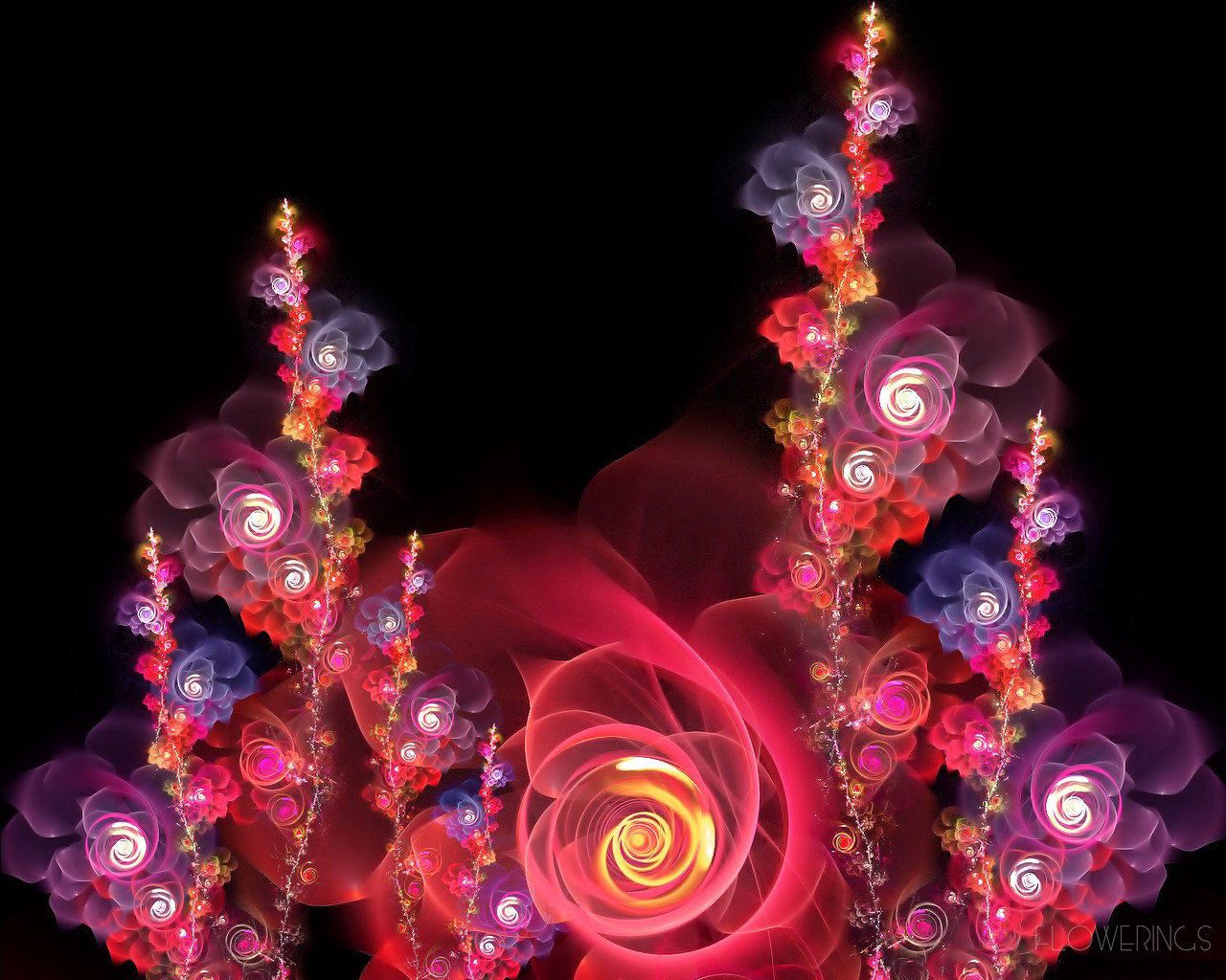 Download mobile wallpaper Fractal, Flowers, Abstract, Pink for free.