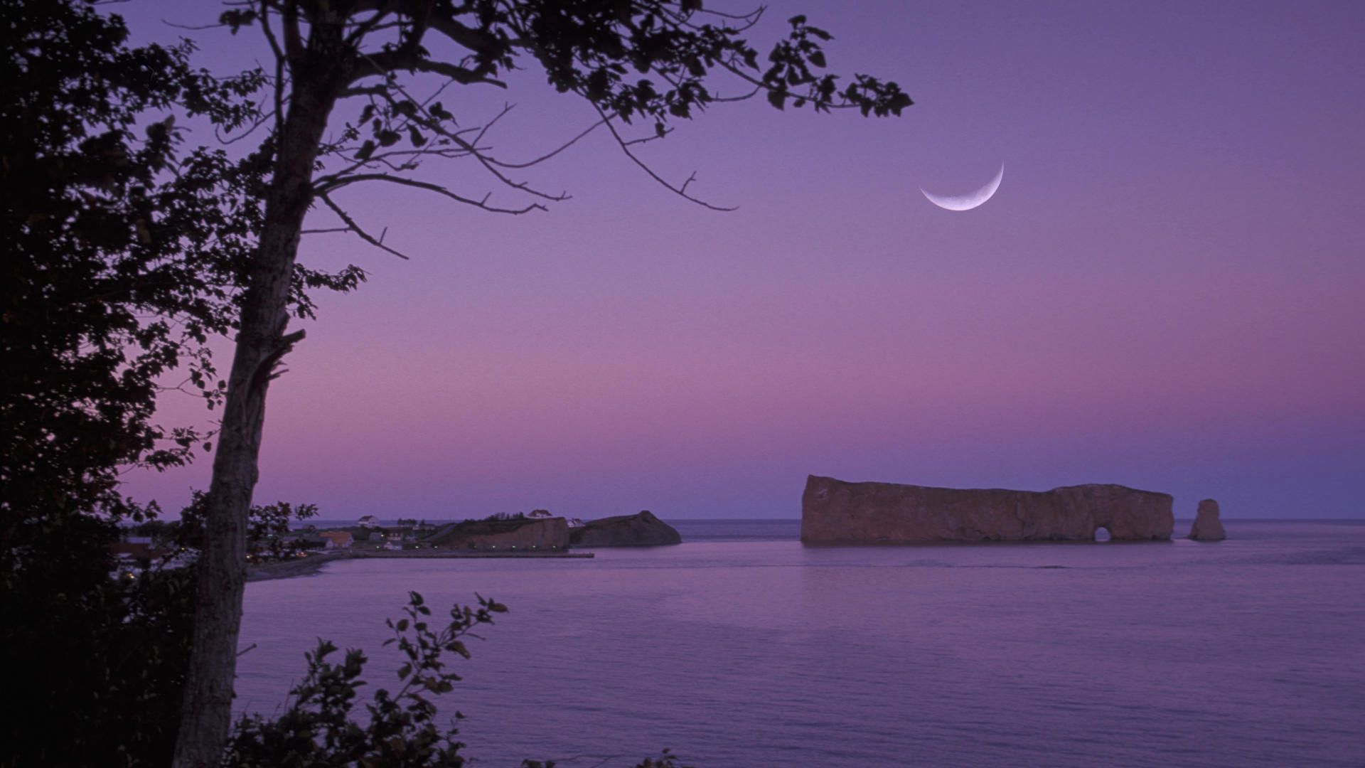 evening, nature, sea, moon, rocks