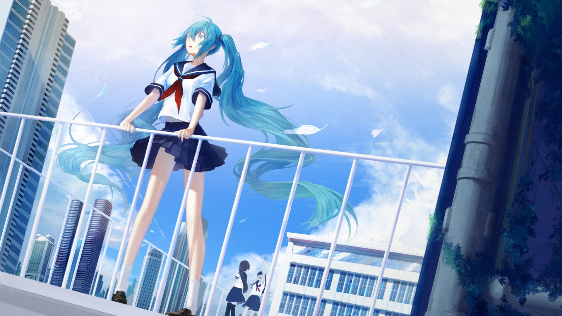 Free download wallpaper Anime, Vocaloid, School Uniform, Hatsune Miku on your PC desktop